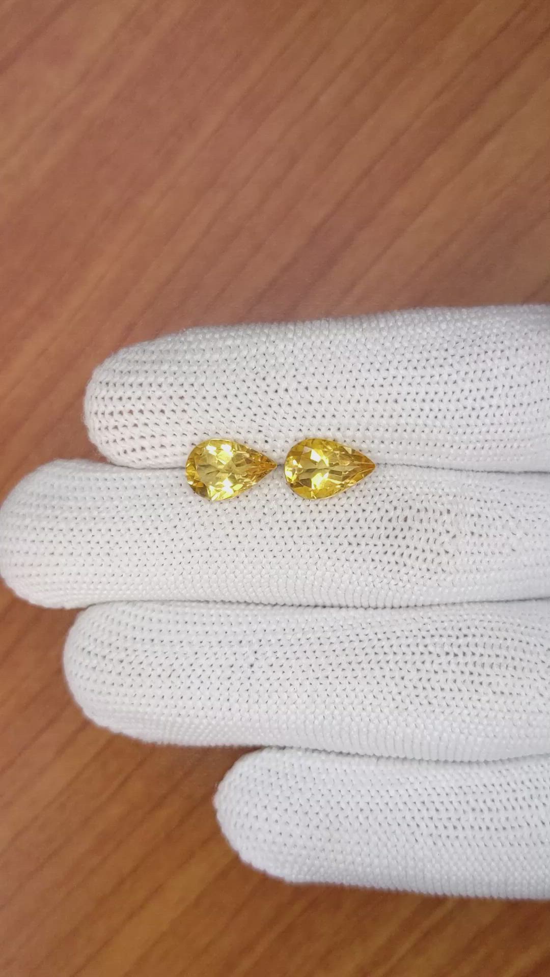 3.32&nbsp;Ct.Tw.Total Carat Weight Citrine Pair from Brazil Size Video