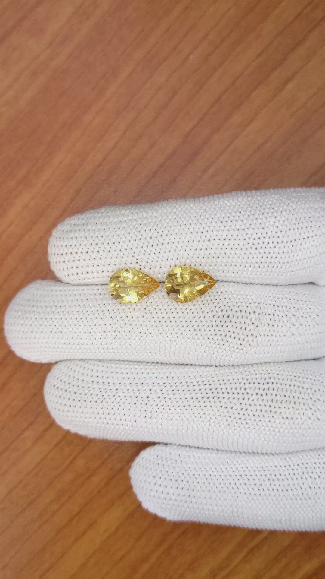 3.21 Ct.Tw.Total Carat Weight Citrine Pair from Brazil Size Video