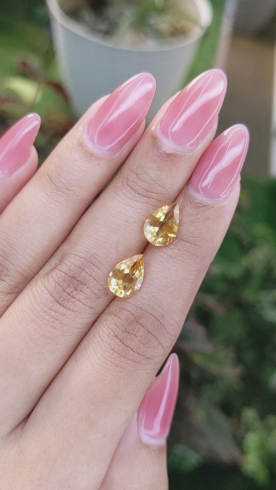 3.21 Ct.Tw.Total Carat Weight Citrine Pair from Brazil Size Video