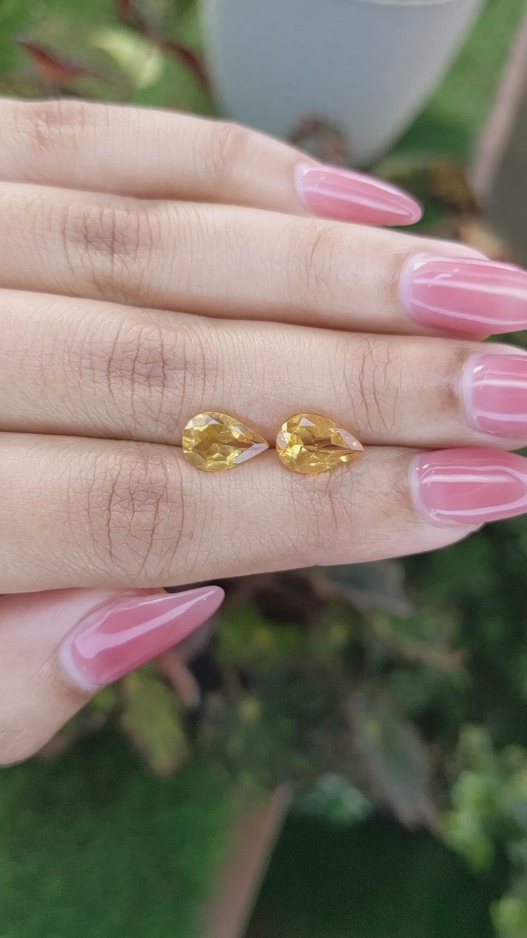 2.98&nbsp;Ct.Tw.Total Carat Weight Citrine Pair from Brazil Size Video