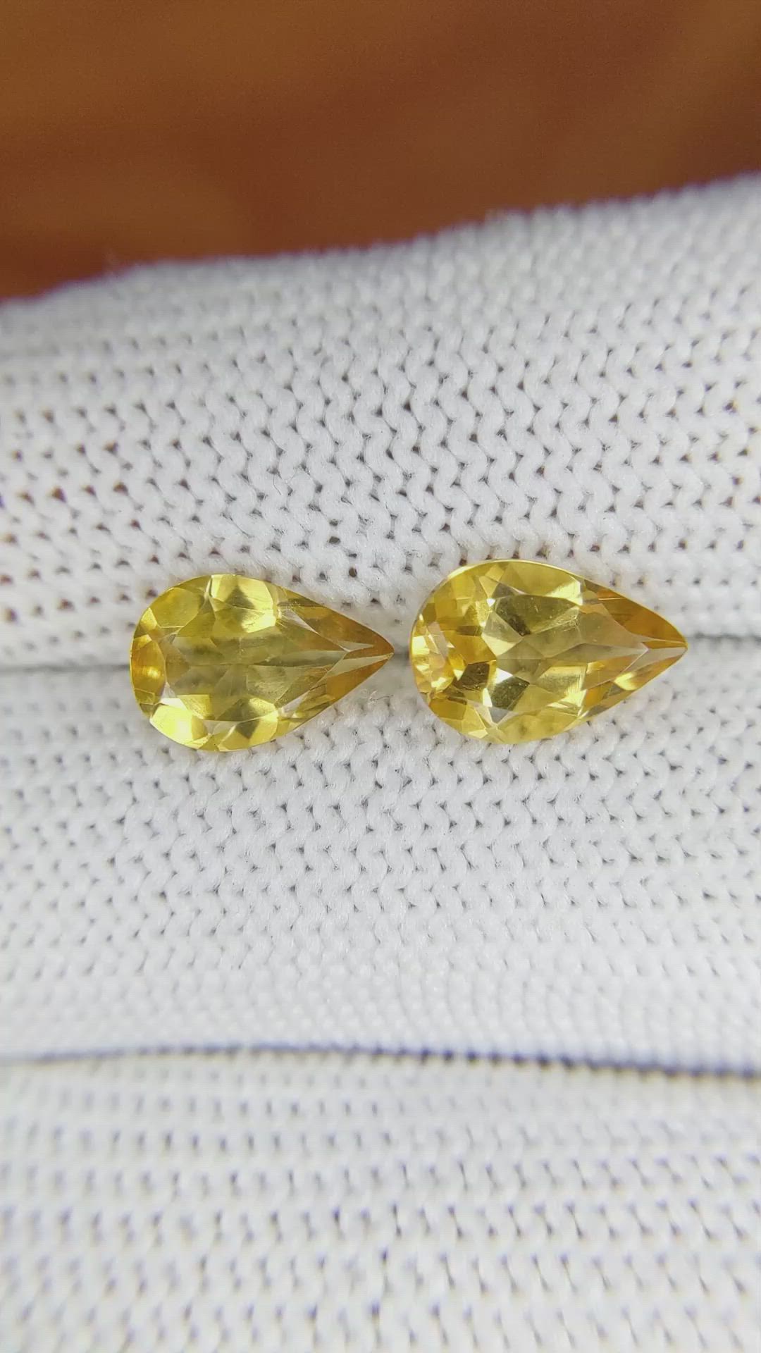 2.98&nbsp;Ct.Tw.Total Carat Weight Citrine Pair from Brazil Size Video