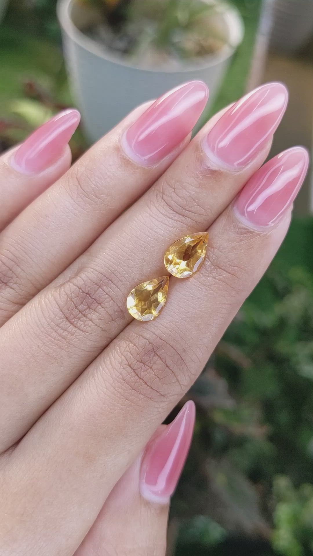 2.98&nbsp;Ct.Tw.Total Carat Weight Citrine Pair from Brazil Size Video