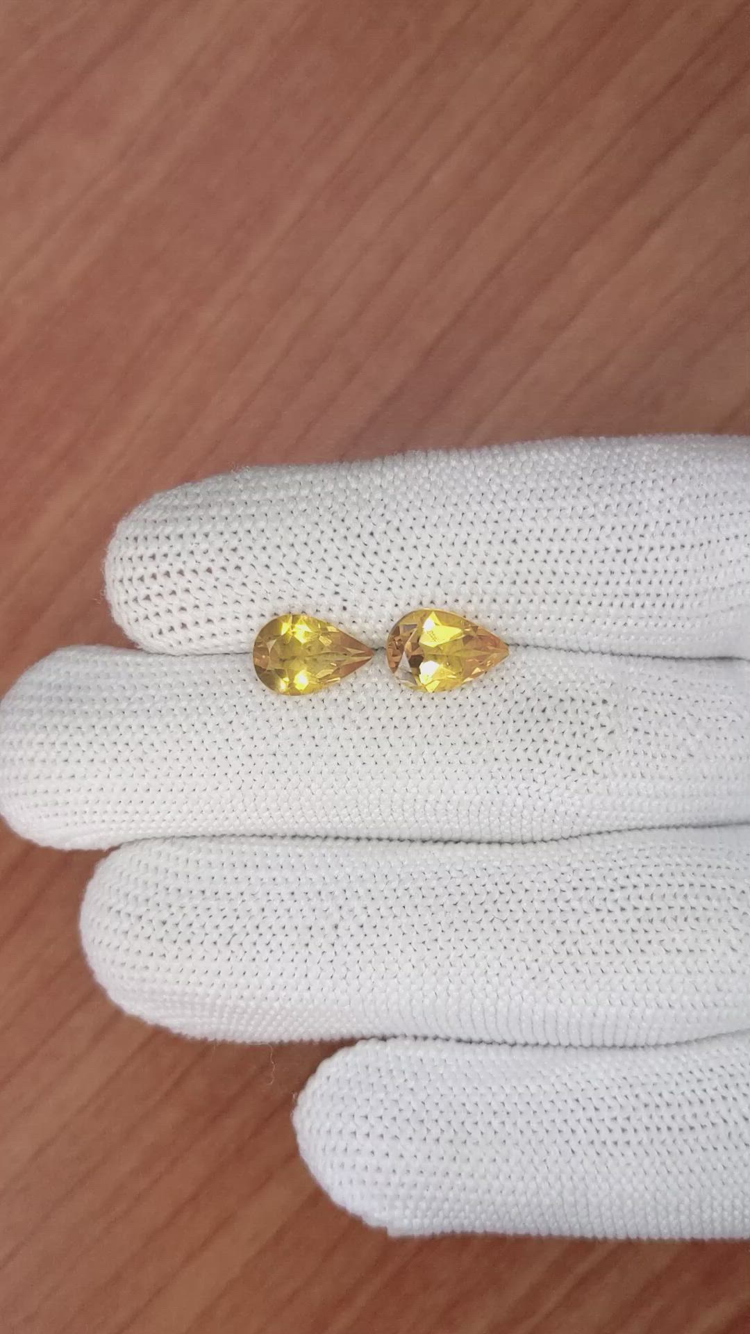 2.98&nbsp;Ct.Tw.Total Carat Weight Citrine Pair from Brazil Size Video
