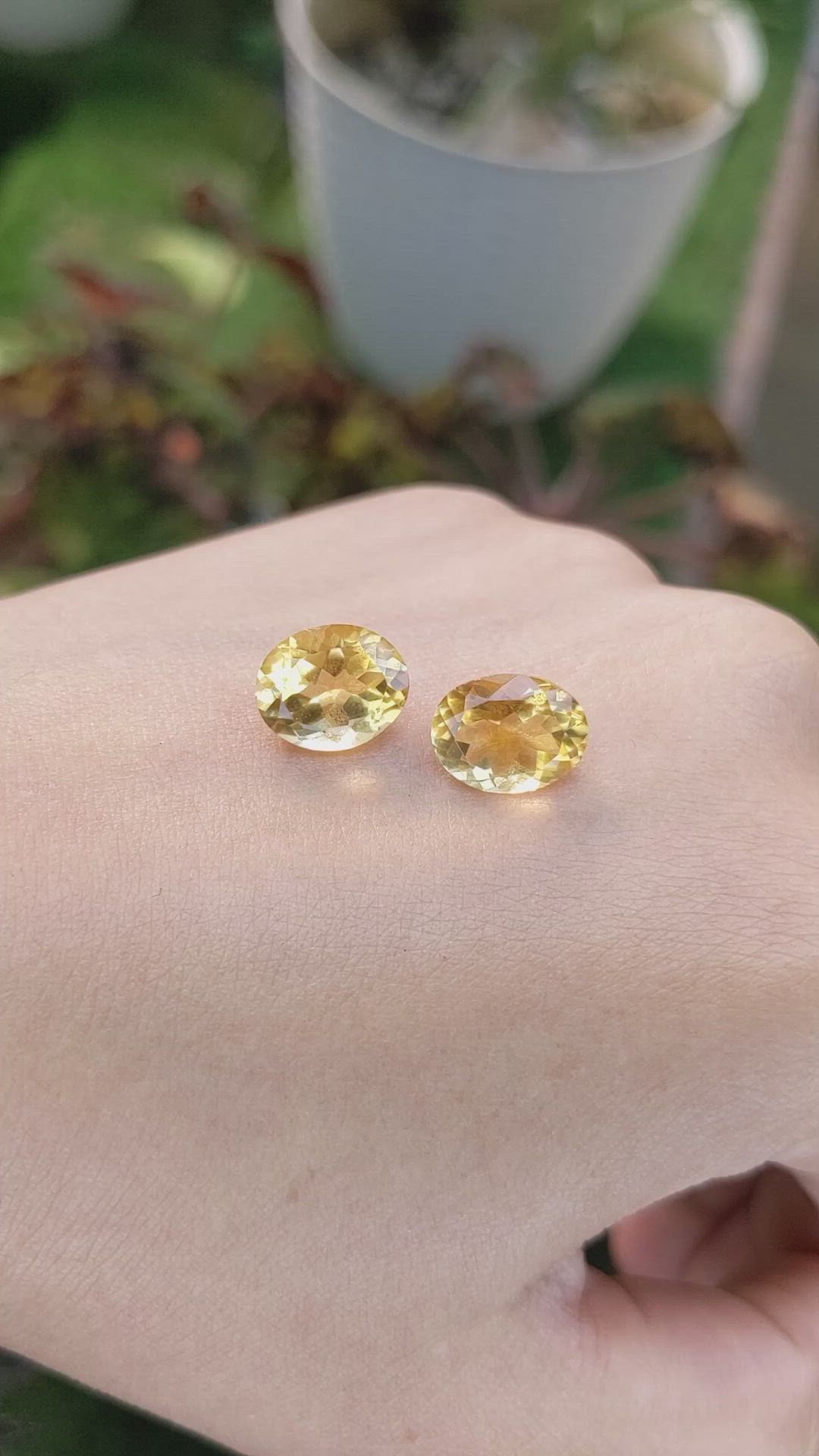 6.25 Ct.Tw.Total Carat Weight Citrine Pair from Brazil Size Video