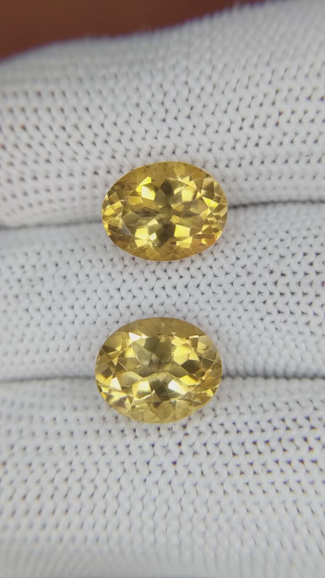 6.25 Ct.Tw.Total Carat Weight Citrine Pair from Brazil Size Video