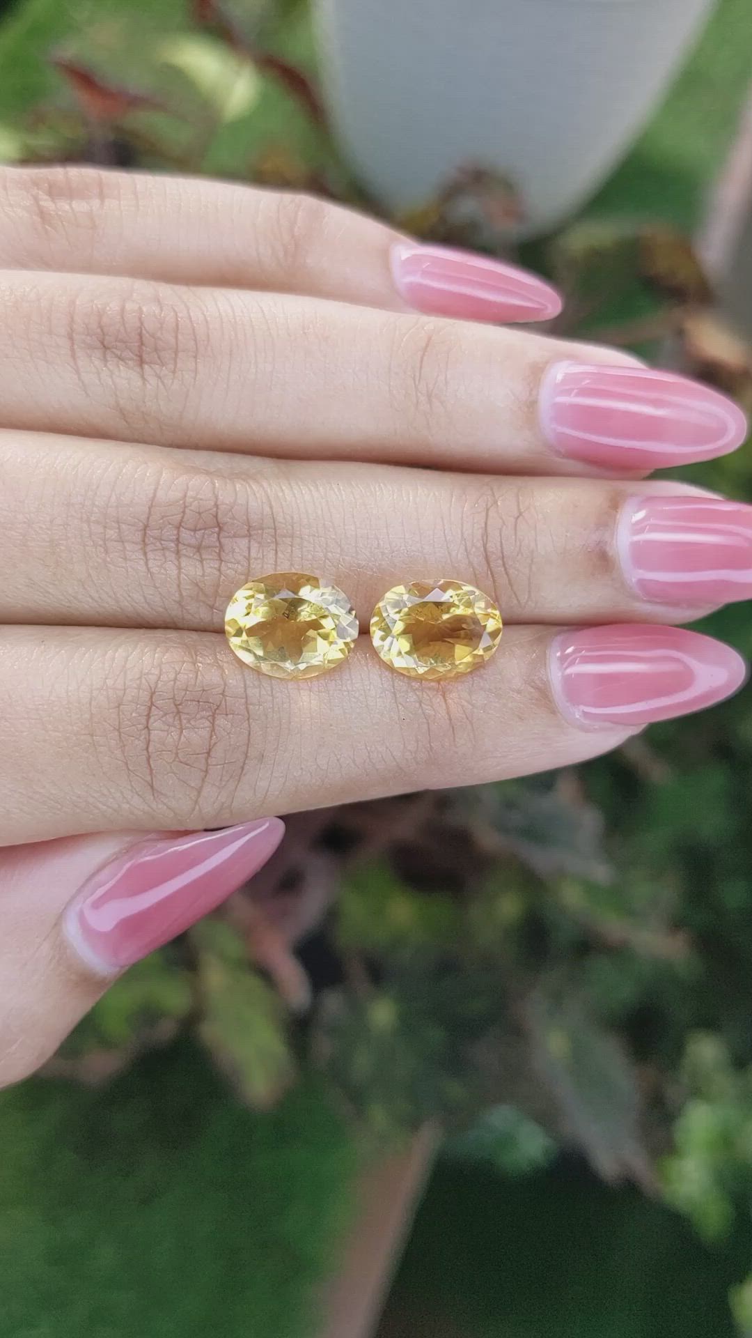 6.25 Ct.Tw.Total Carat Weight Citrine Pair from Brazil Size Video
