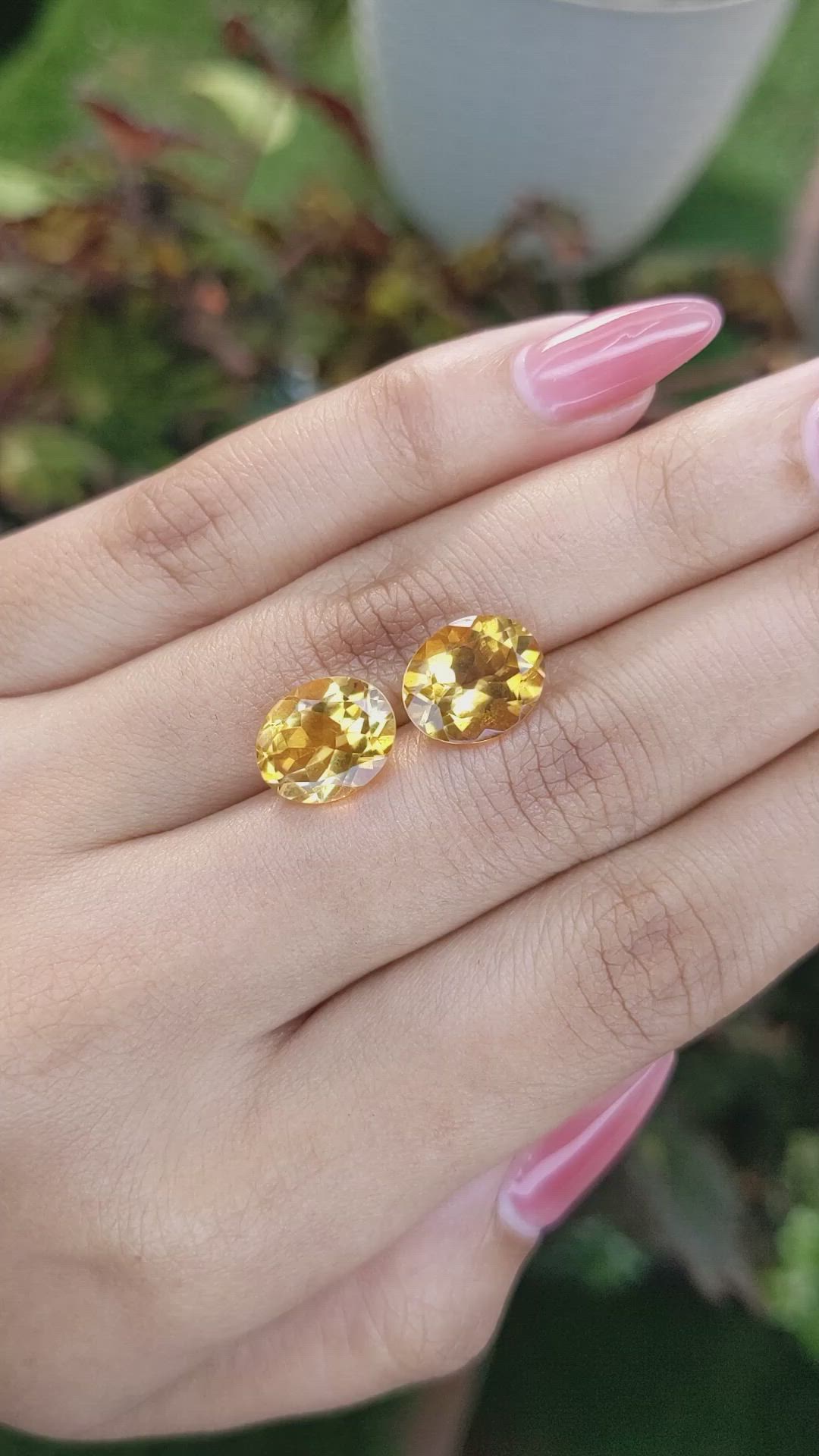 6.68&nbsp;Ct.Tw.Total Carat Weight Citrine Pair from Brazil Size Video