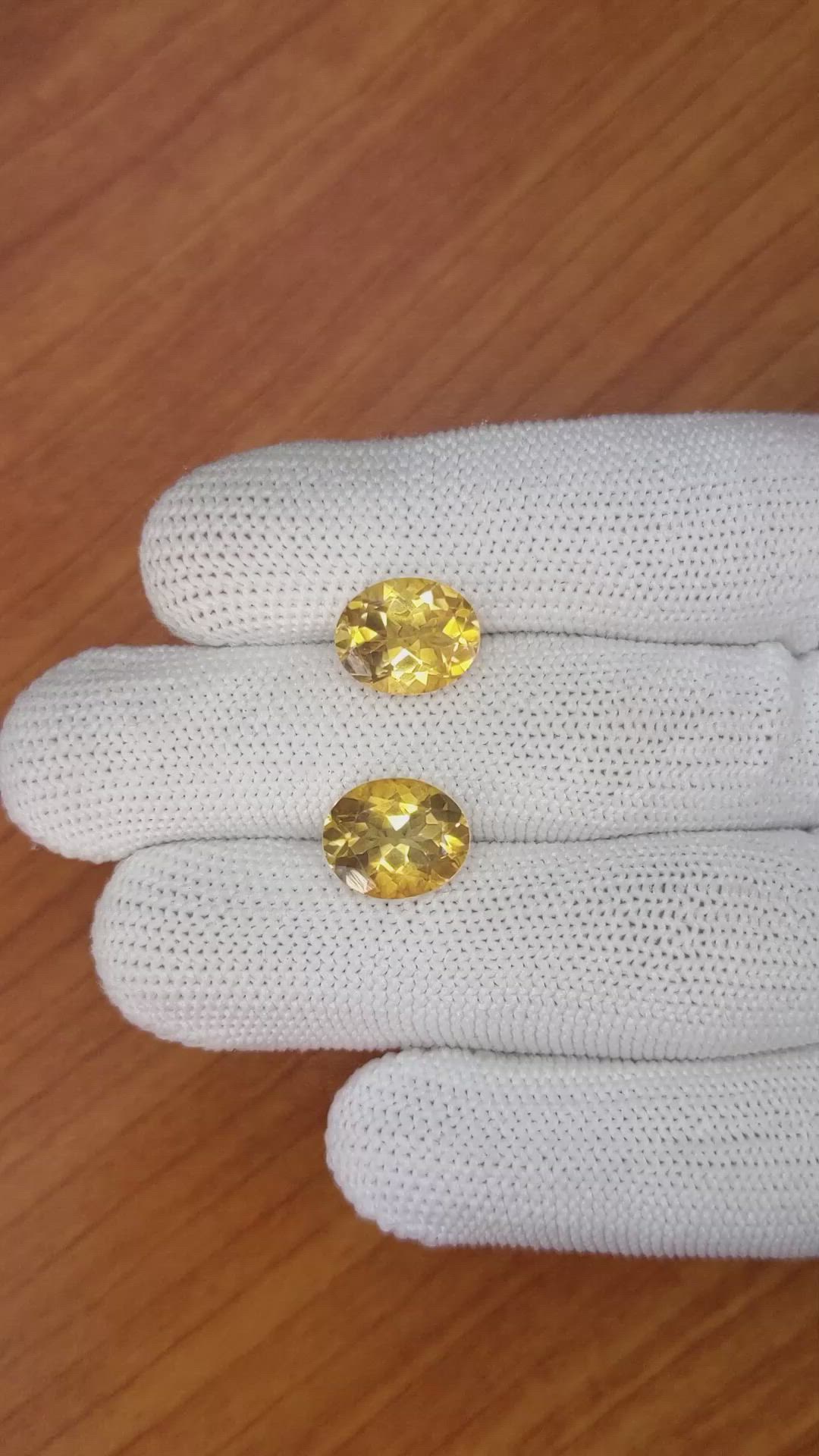 6.68&nbsp;Ct.Tw.Total Carat Weight Citrine Pair from Brazil Size Video