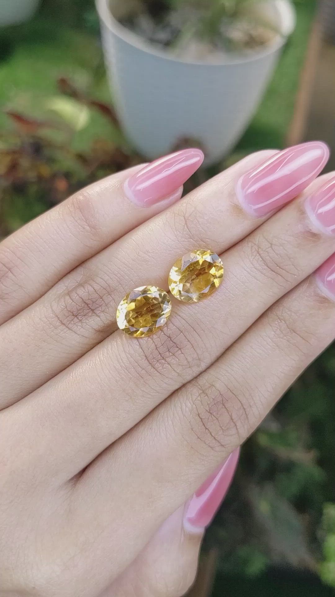 5.53&nbsp;Ct.Tw.Total Carat Weight Citrine Pair from Brazil Size Video