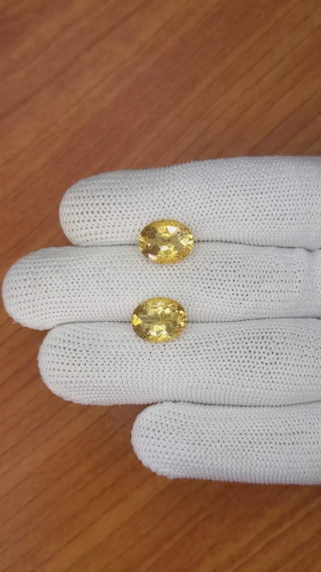 6.16&nbsp;Ct.Tw.Total Carat Weight Citrine Pair from Brazil Size Video