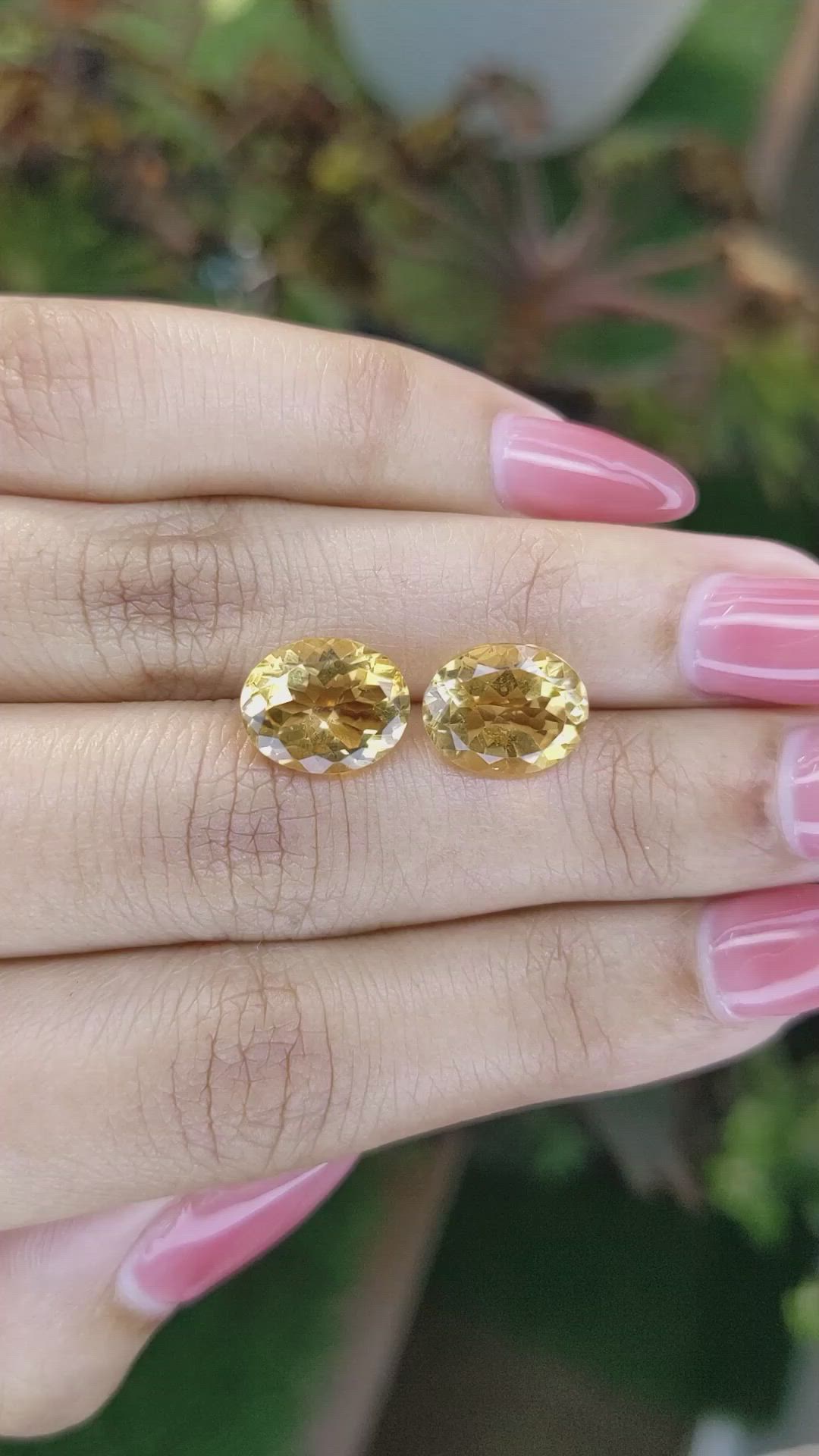 6.16&nbsp;Ct.Tw.Total Carat Weight Citrine Pair from Brazil Size Video