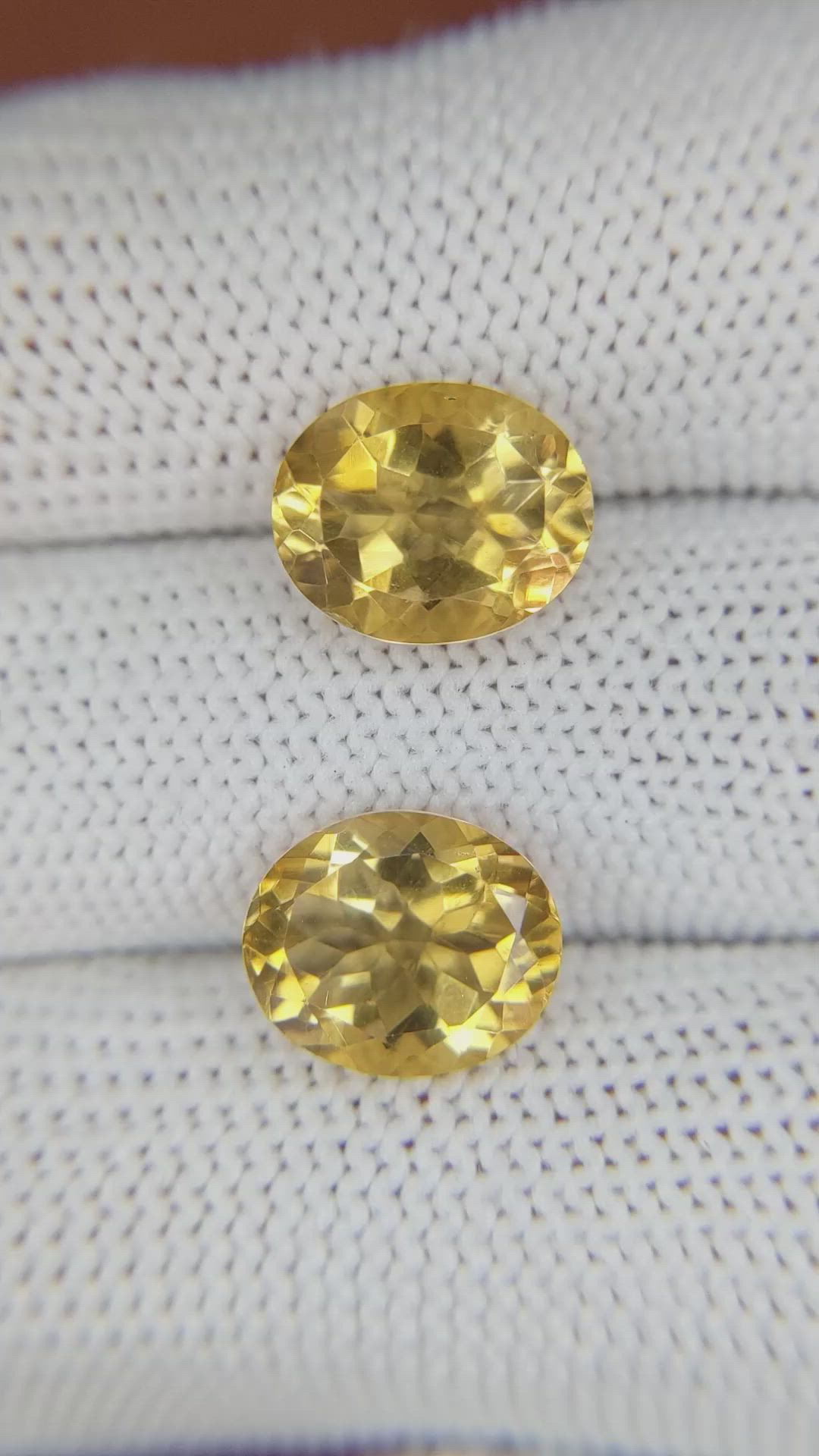 6.16&nbsp;Ct.Tw.Total Carat Weight Citrine Pair from Brazil Size Video