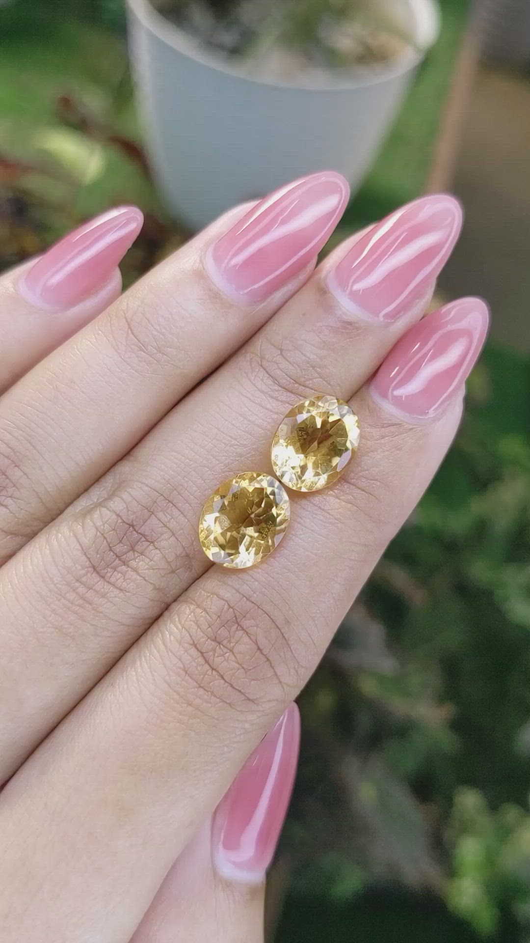 6.16&nbsp;Ct.Tw.Total Carat Weight Citrine Pair from Brazil Size Video