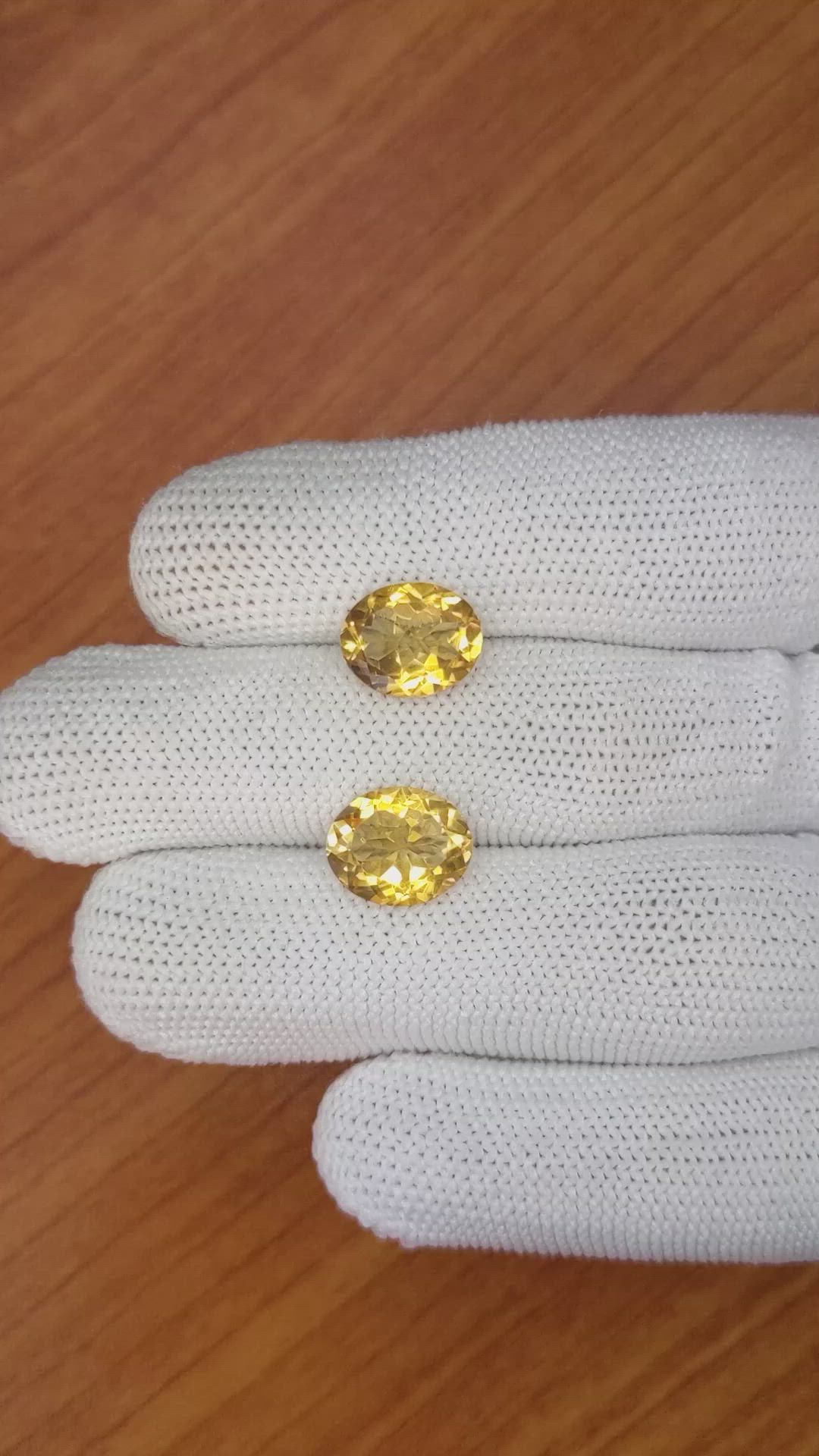 5.92&nbsp;Ct.Tw.Total Carat Weight Citrine Pair from Brazil Size Video