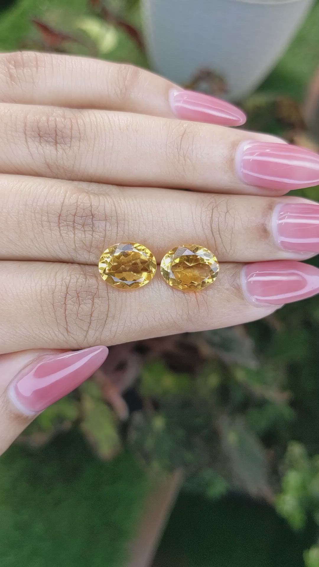 5.92&nbsp;Ct.Tw.Total Carat Weight Citrine Pair from Brazil Size Video