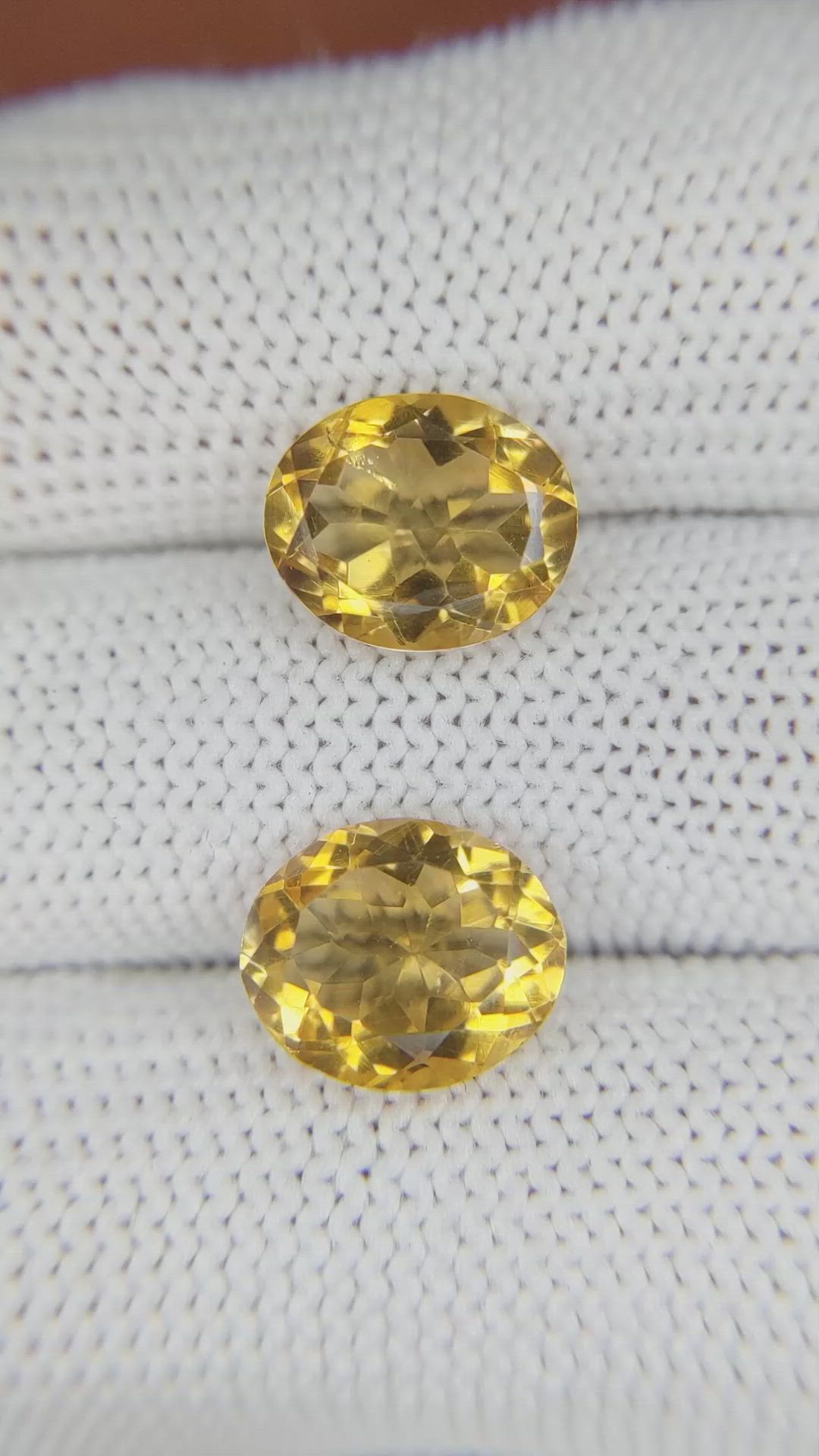 5.92&nbsp;Ct.Tw.Total Carat Weight Citrine Pair from Brazil Size Video
