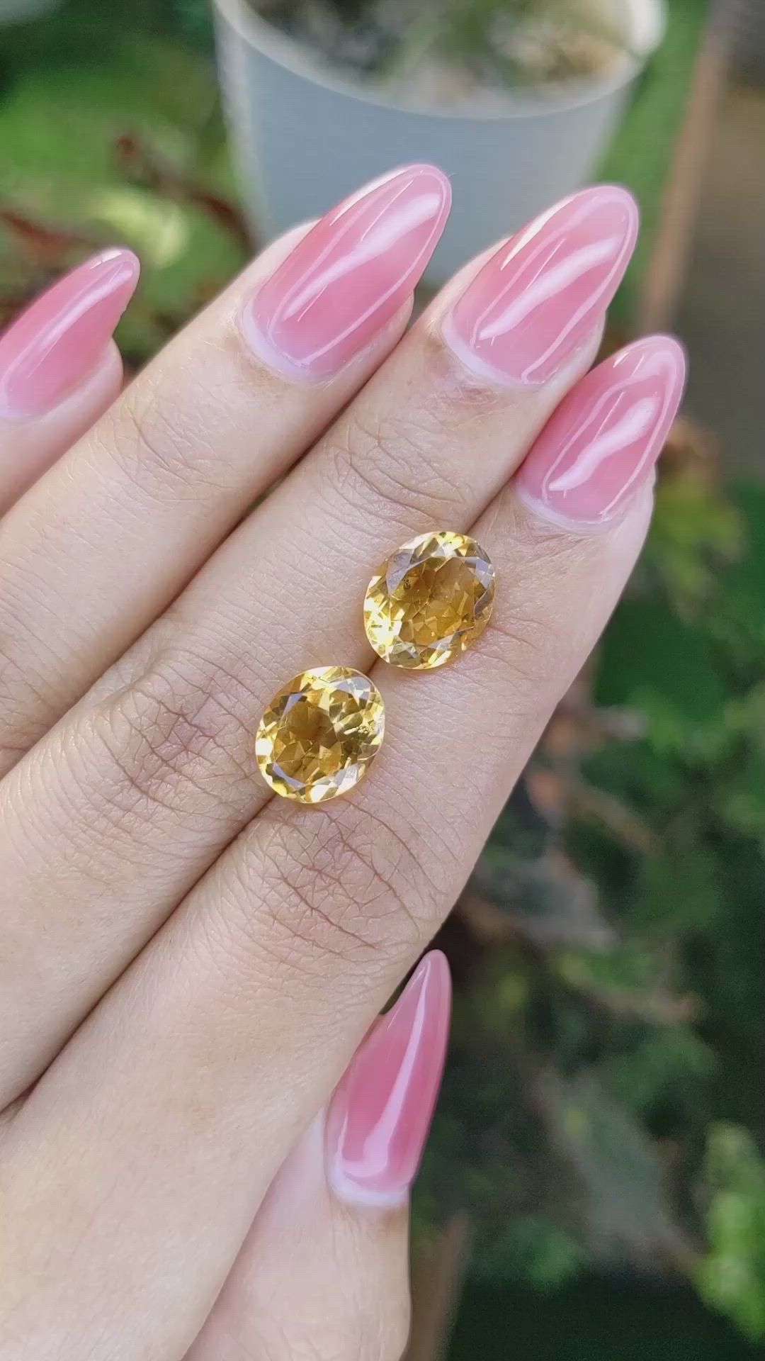 5.92&nbsp;Ct.Tw.Total Carat Weight Citrine Pair from Brazil Size Video