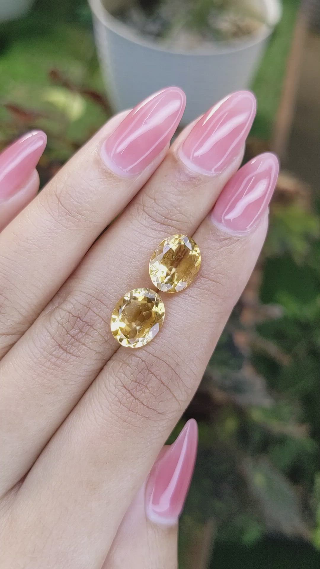 5.15&nbsp;Ct.Tw.Total Carat Weight Citrine Pair from Brazil Size Video