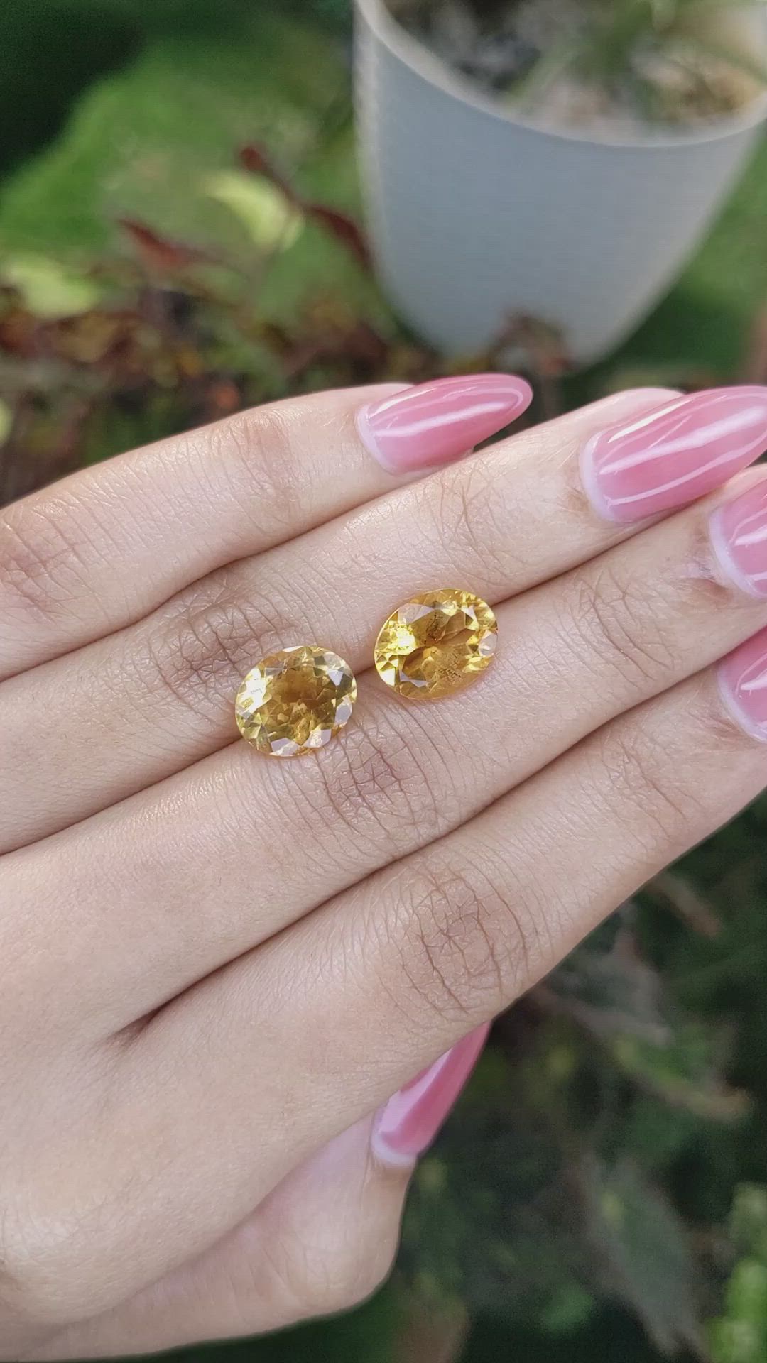 5.94&nbsp;Ct.Tw.Total Carat Weight Citrine Pair from Brazil Size Video