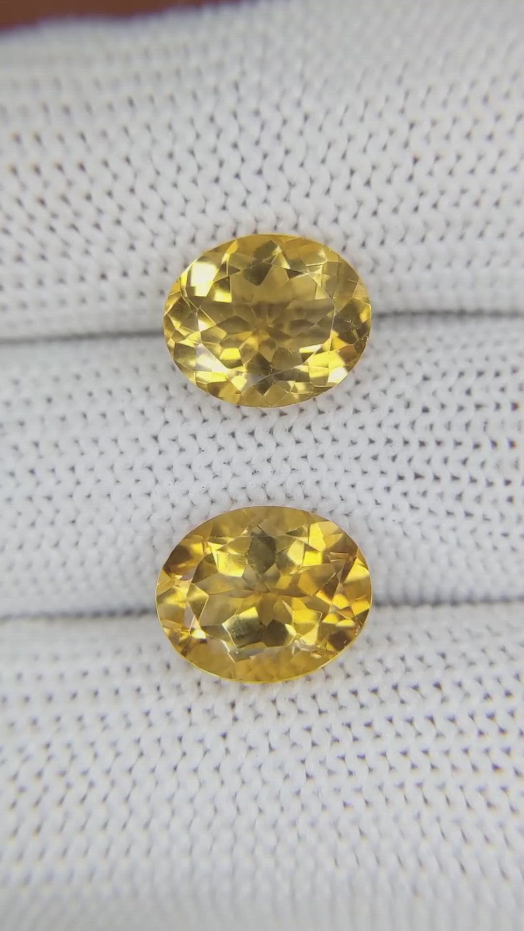 5.94&nbsp;Ct.Tw.Total Carat Weight Citrine Pair from Brazil Size Video