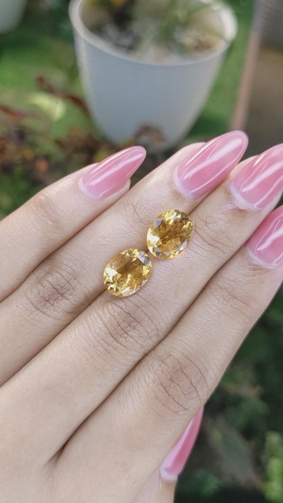 5.81 Ct.Tw.Total Carat Weight Citrine Pair from Brazil Size Video