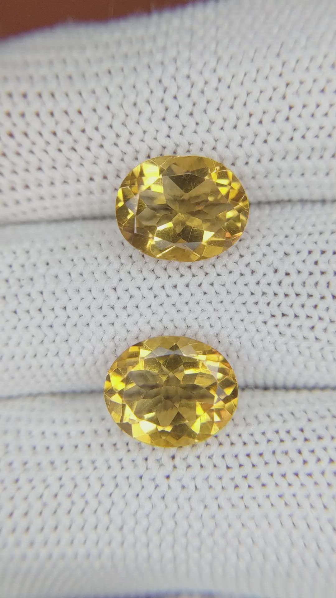 5.81 Ct.Tw.Total Carat Weight Citrine Pair from Brazil Size Video