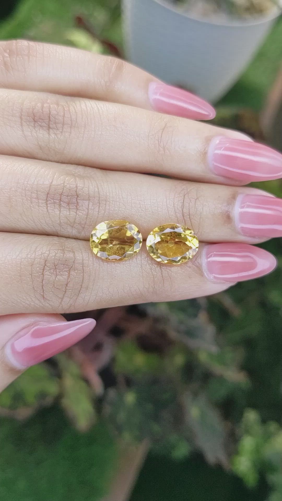 5.81 Ct.Tw.Total Carat Weight Citrine Pair from Brazil Size Video