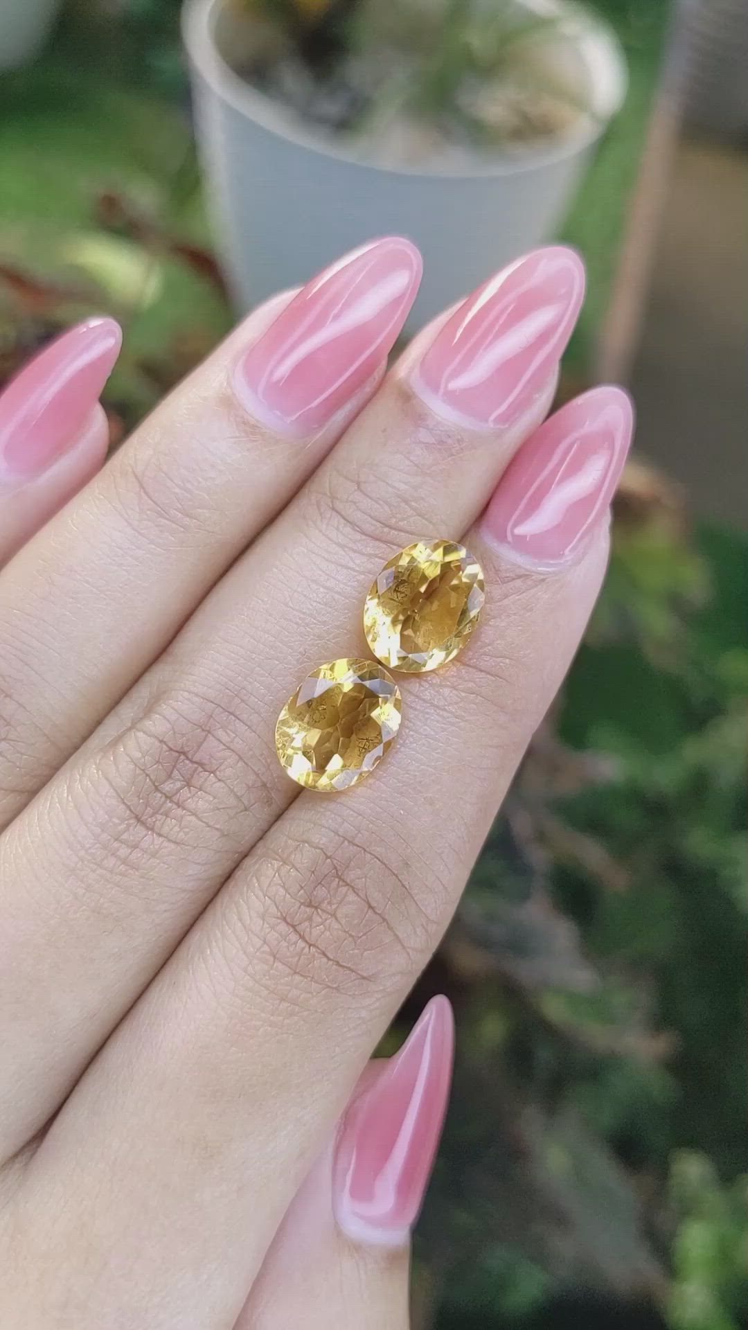 5.81 Ct.Tw.Total Carat Weight Citrine Pair from Brazil Size Video