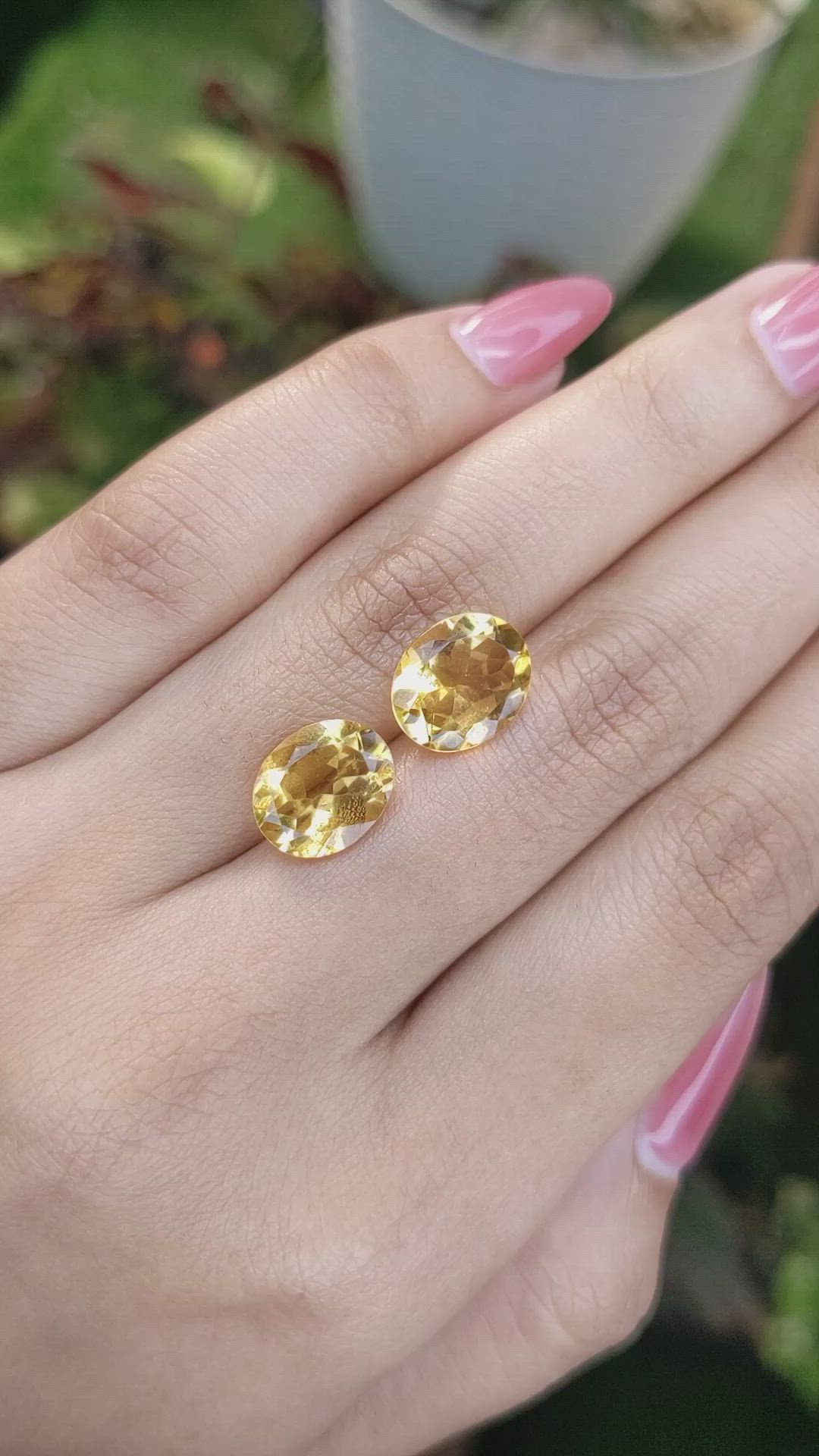 6.34&nbsp;Ct.Tw.Total Carat Weight Citrine Pair from Brazil Size Video