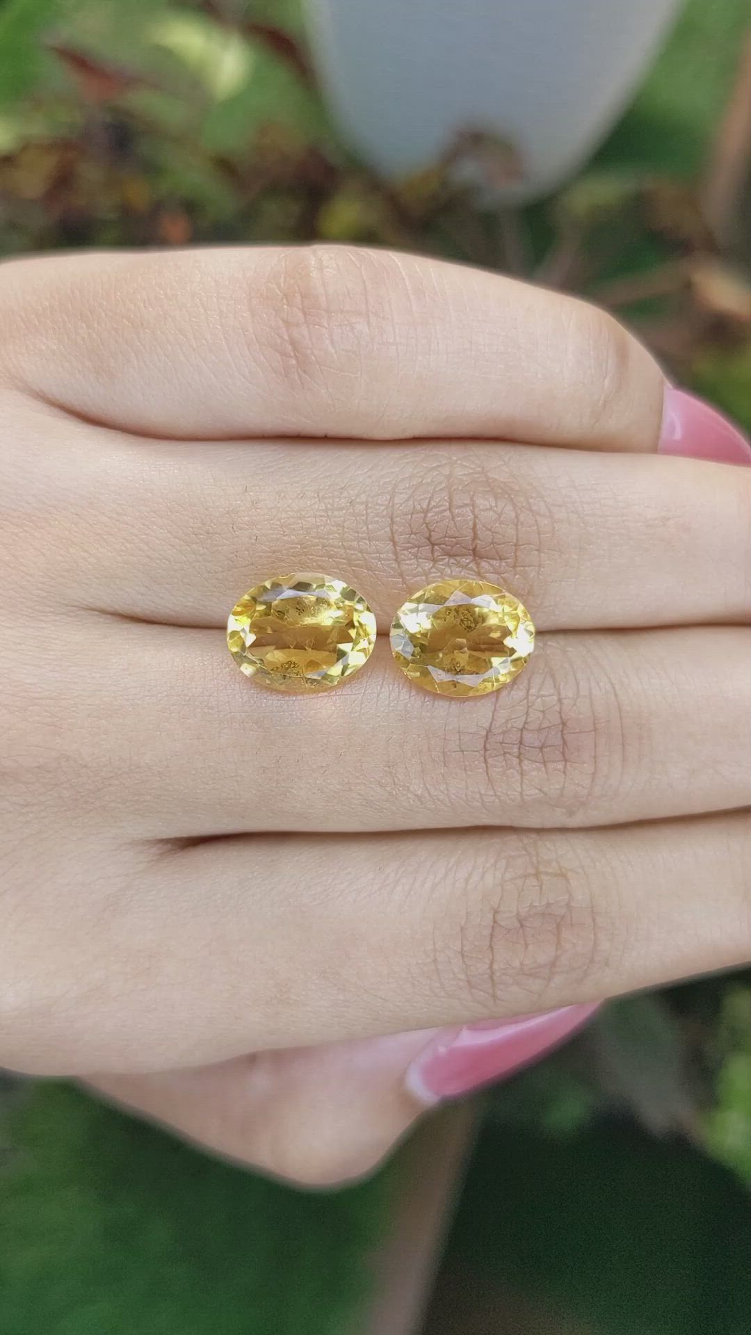 6.35&nbsp;Ct.Tw.Total Carat Weight Citrine Pair from Brazil Size Video