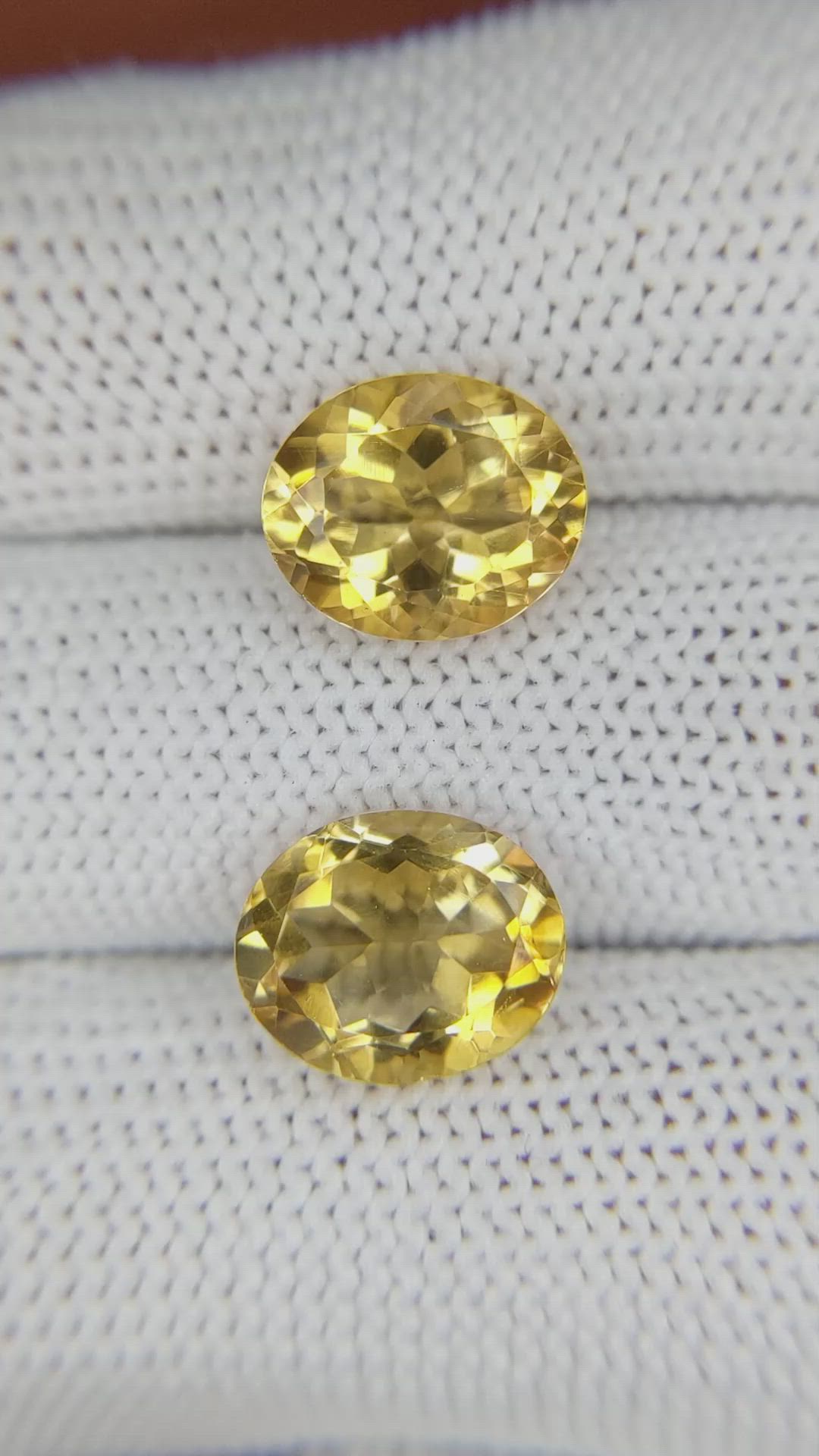 6.35&nbsp;Ct.Tw.Total Carat Weight Citrine Pair from Brazil Size Video
