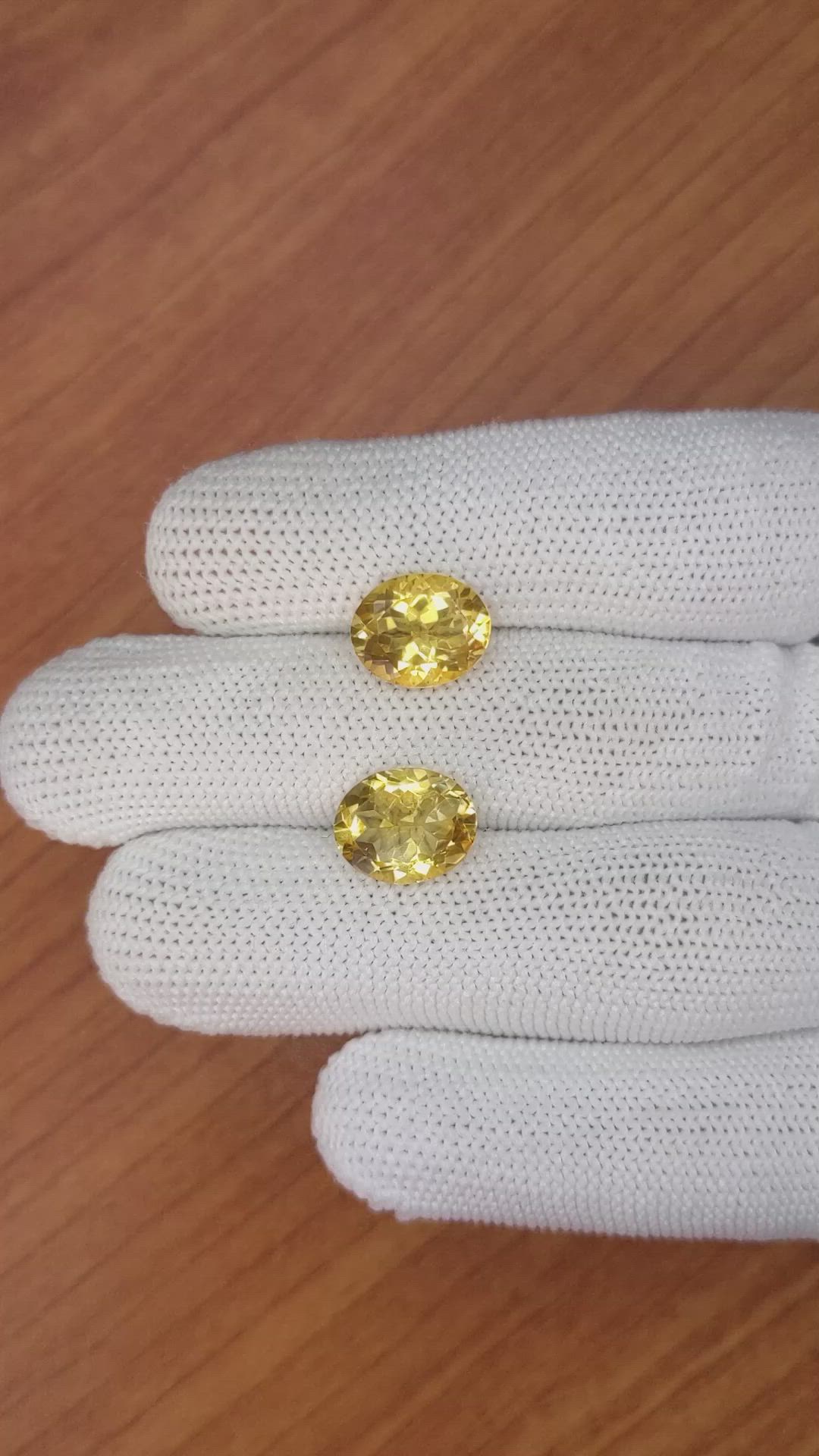6.35&nbsp;Ct.Tw.Total Carat Weight Citrine Pair from Brazil Size Video