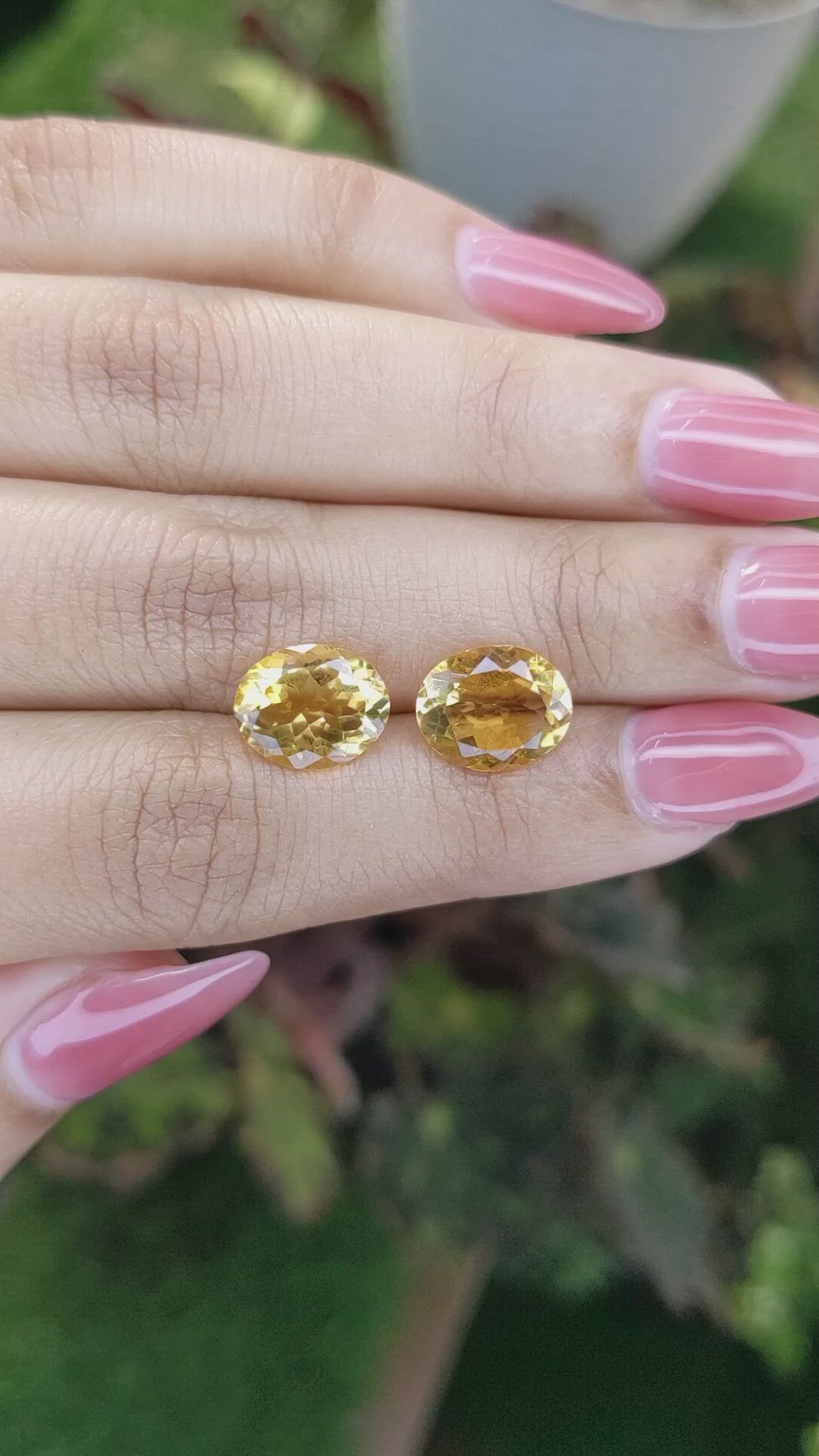 5.55&nbsp;Ct.Tw.Total Carat Weight Citrine Pair from Brazil Size Video