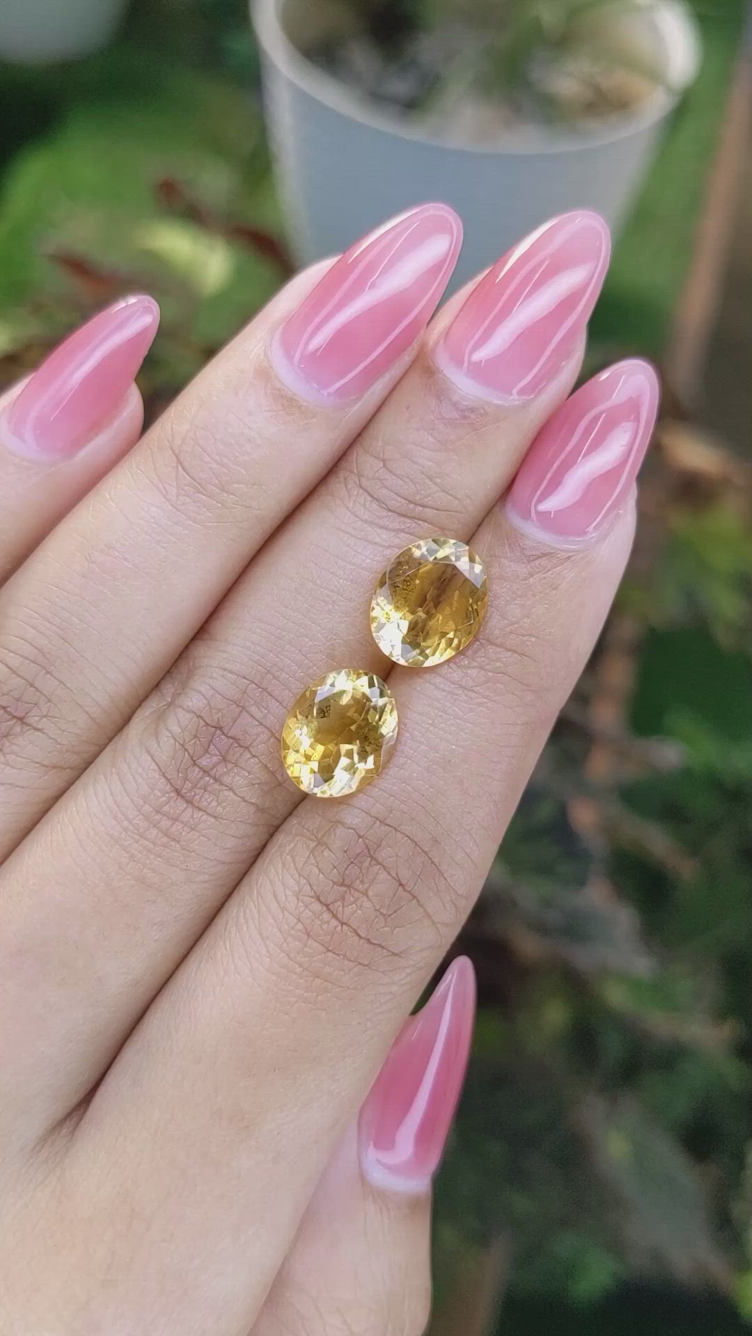 5.55&nbsp;Ct.Tw.Total Carat Weight Citrine Pair from Brazil Size Video