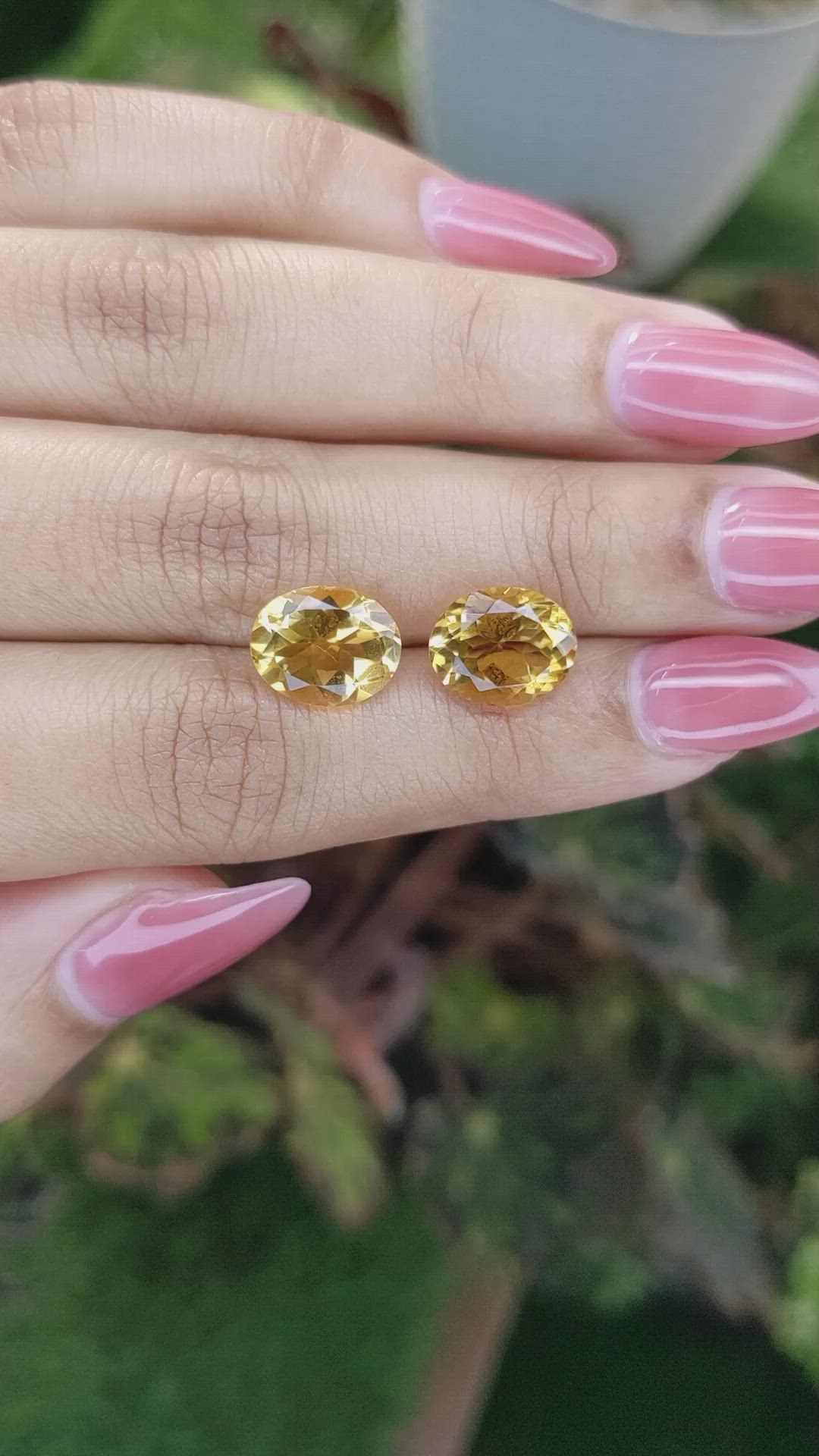 6.36&nbsp;Ct.Tw.Total Carat Weight Citrine Pair from Brazil Size Video