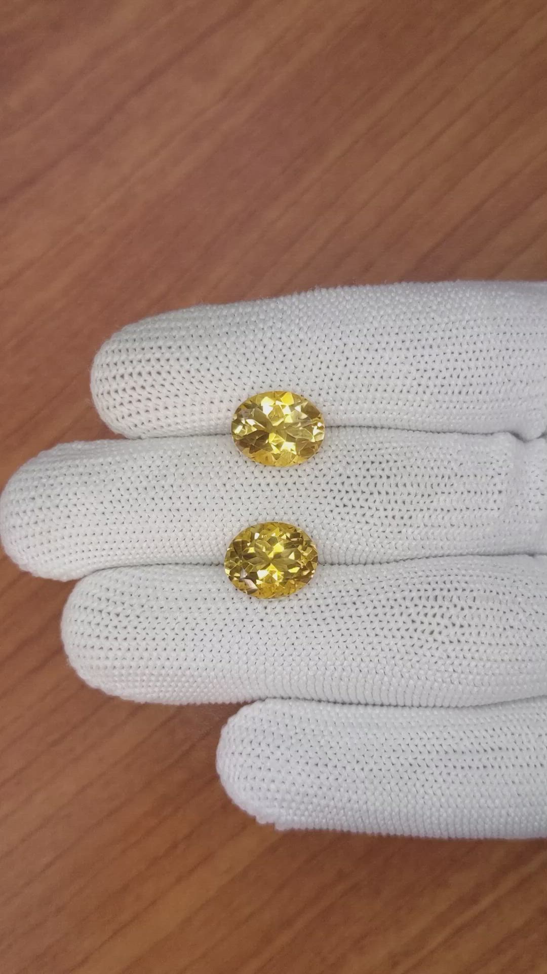 6.36&nbsp;Ct.Tw.Total Carat Weight Citrine Pair from Brazil Size Video