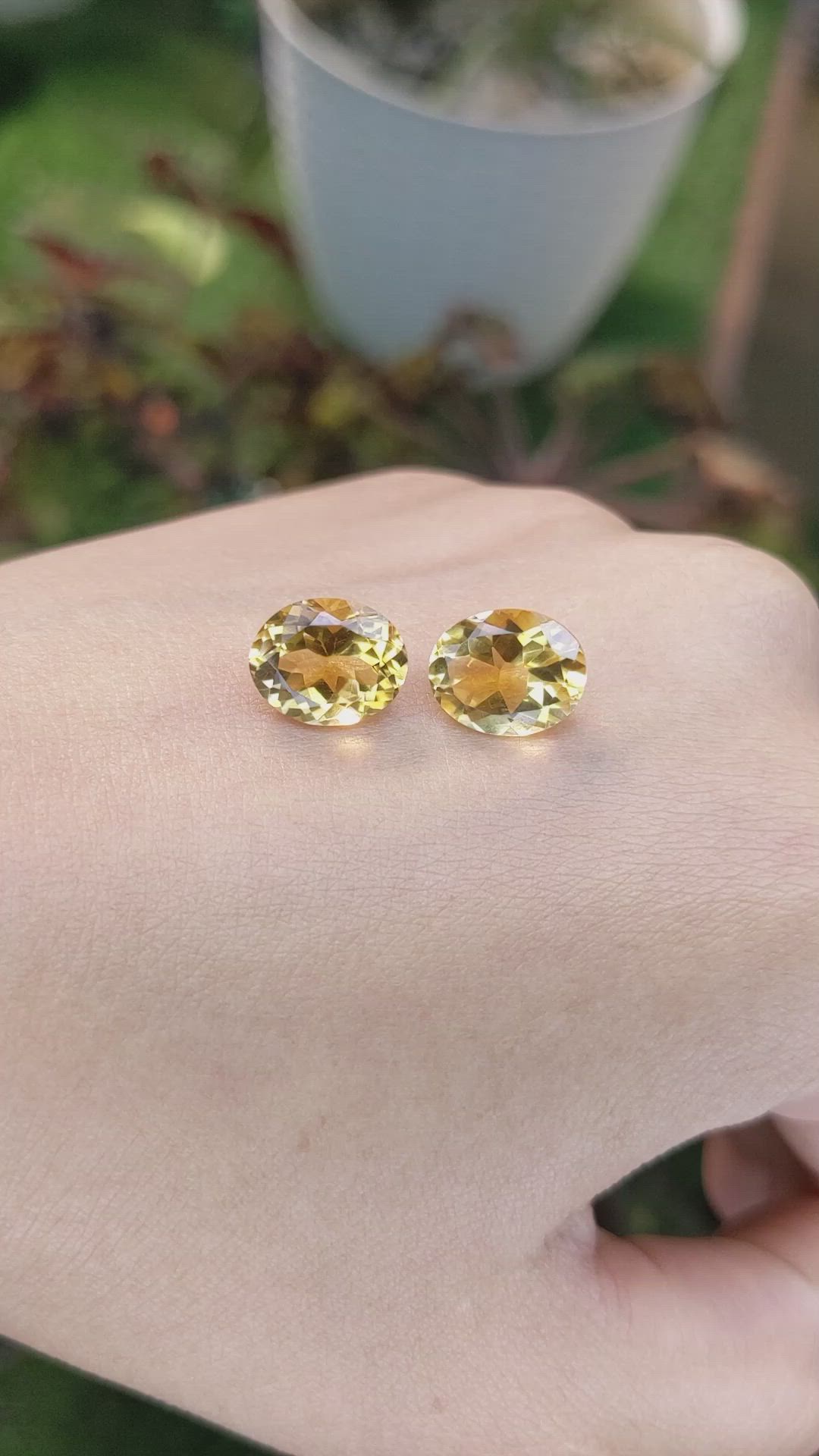 6.36&nbsp;Ct.Tw.Total Carat Weight Citrine Pair from Brazil Size Video