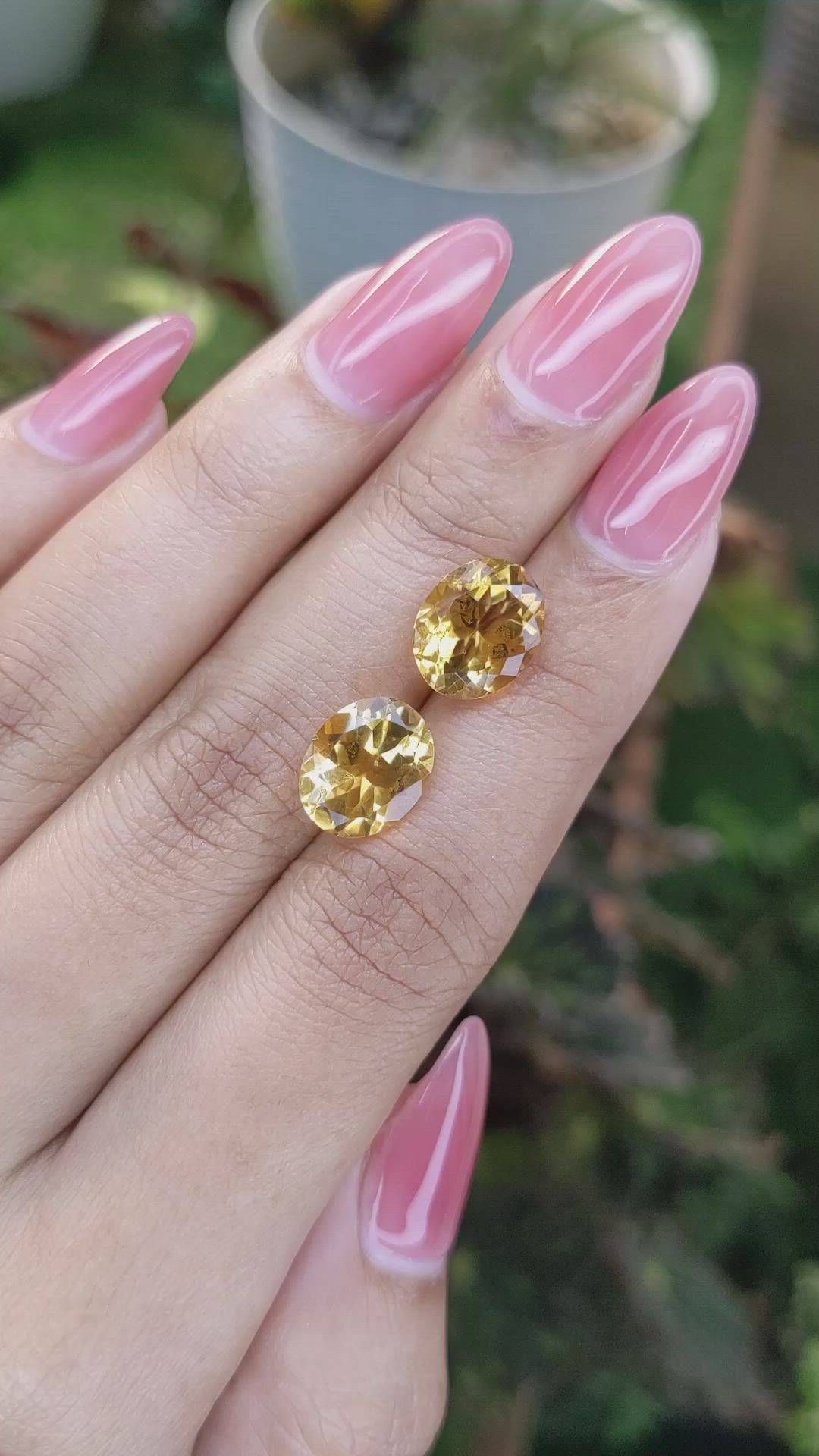 6.36&nbsp;Ct.Tw.Total Carat Weight Citrine Pair from Brazil Size Video