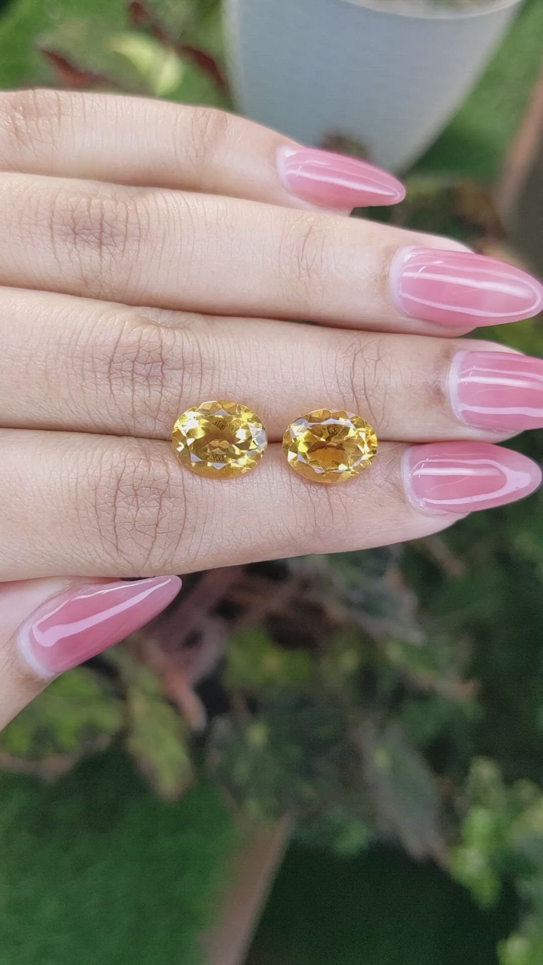 6.55&nbsp;Ct.Tw.Total Carat Weight Citrine Pair from Brazil Size Video
