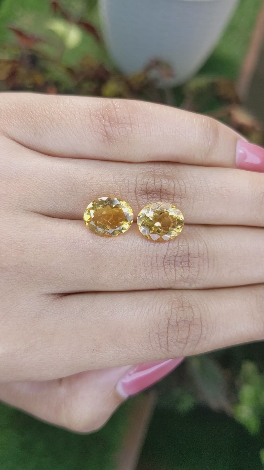 5.81&nbsp;Ct.Tw.Total Carat Weight Citrine Pair from Brazil Size Video