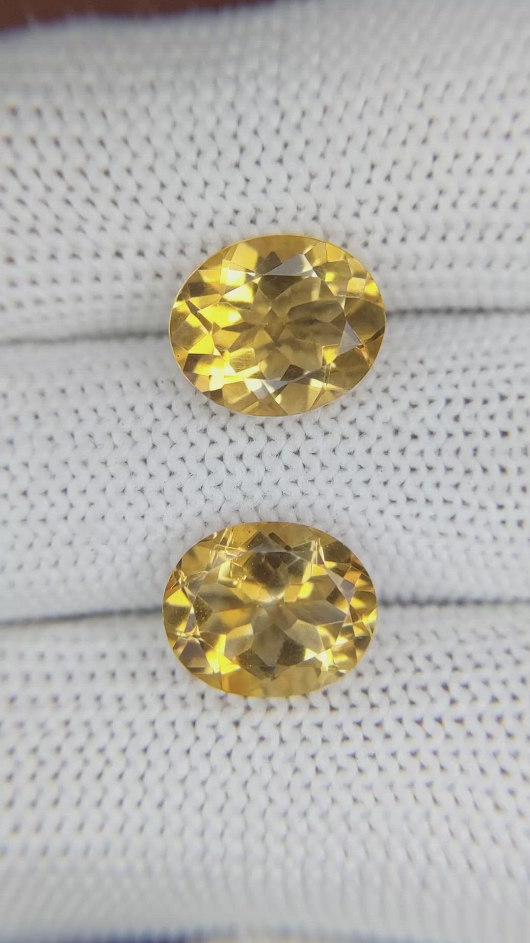 6.35&nbsp;Ct.Tw.Total Carat Weight Citrine Pair from Brazil Size Video