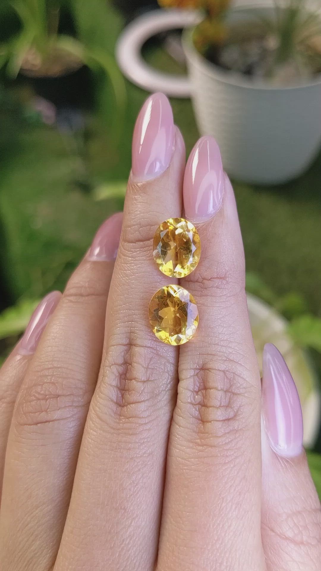 6.35&nbsp;Ct.Tw.Total Carat Weight Citrine Pair from Brazil Size Video