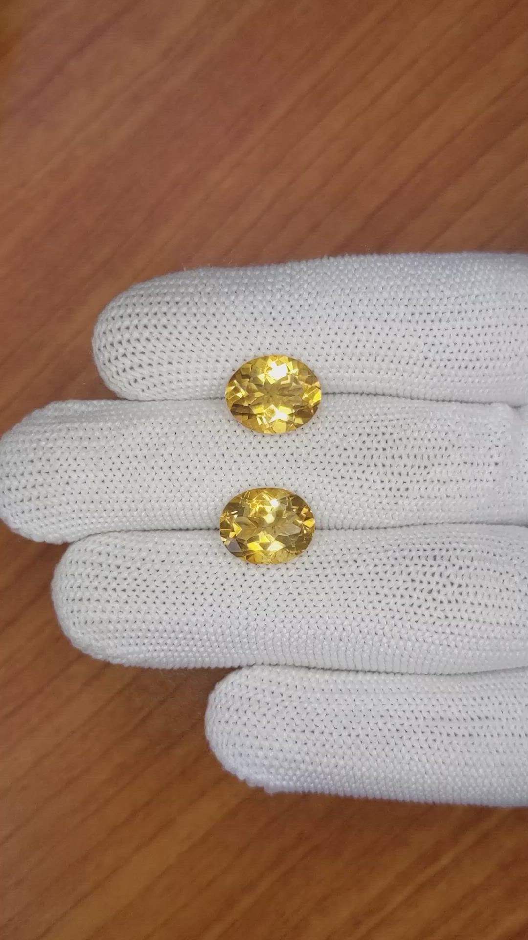 6.35&nbsp;Ct.Tw.Total Carat Weight Citrine Pair from Brazil Size Video