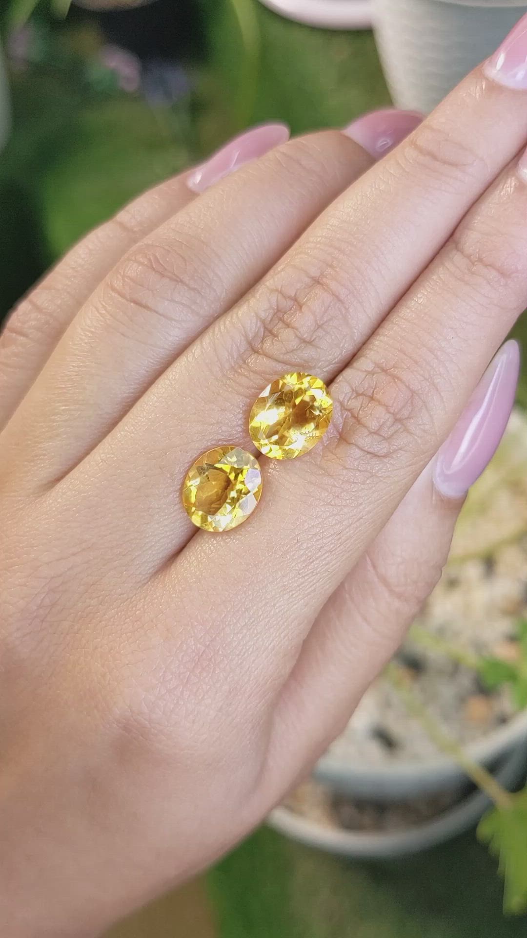 6.35&nbsp;Ct.Tw.Total Carat Weight Citrine Pair from Brazil Size Video