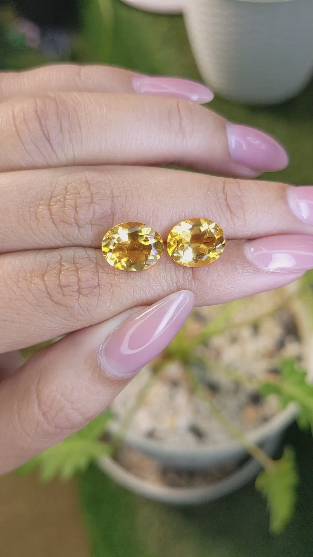 5.86&nbsp;Ct.Tw.Total Carat Weight Citrine Pair from Brazil Size Video