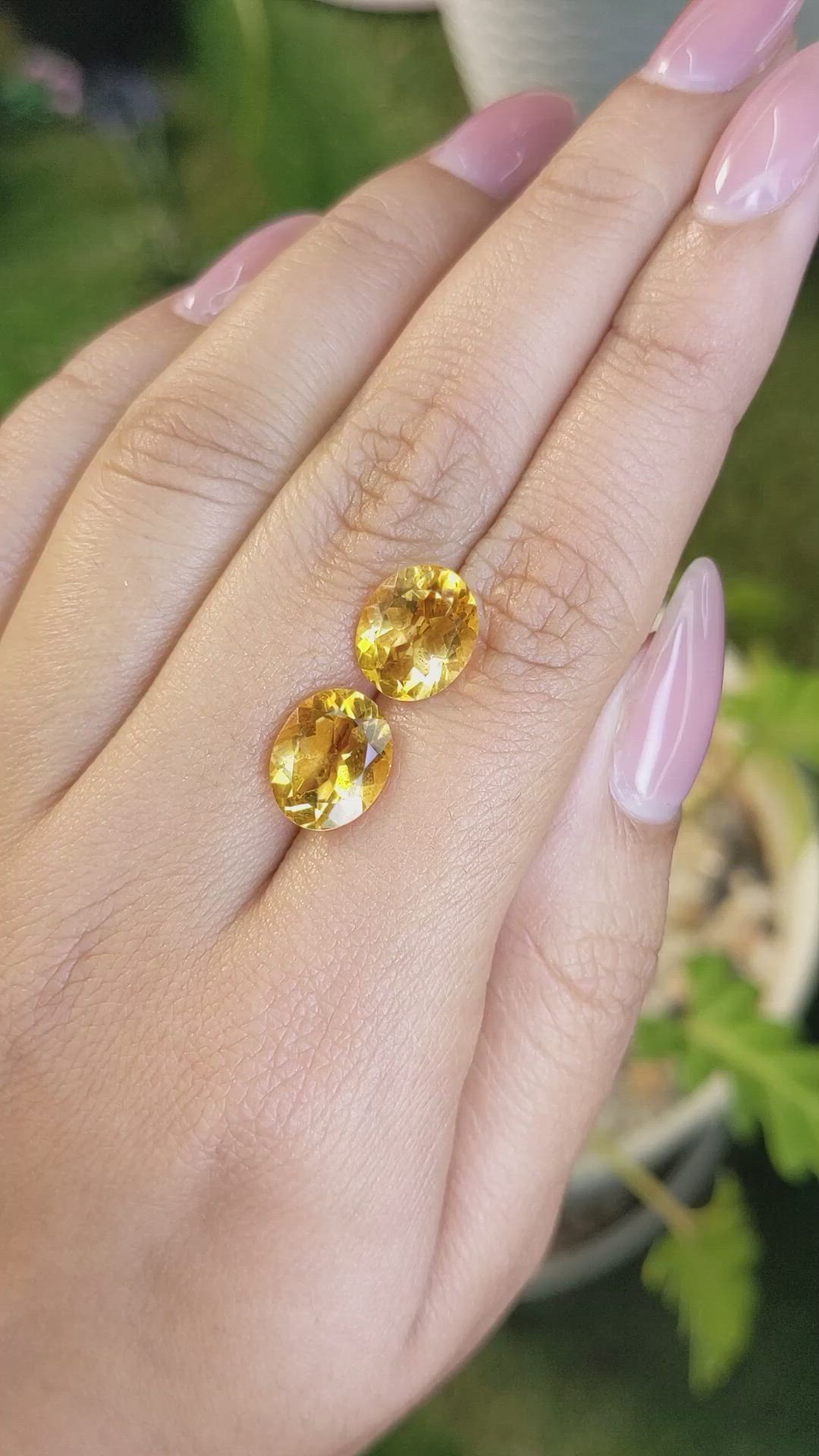 5.86&nbsp;Ct.Tw.Total Carat Weight Citrine Pair from Brazil Size Video