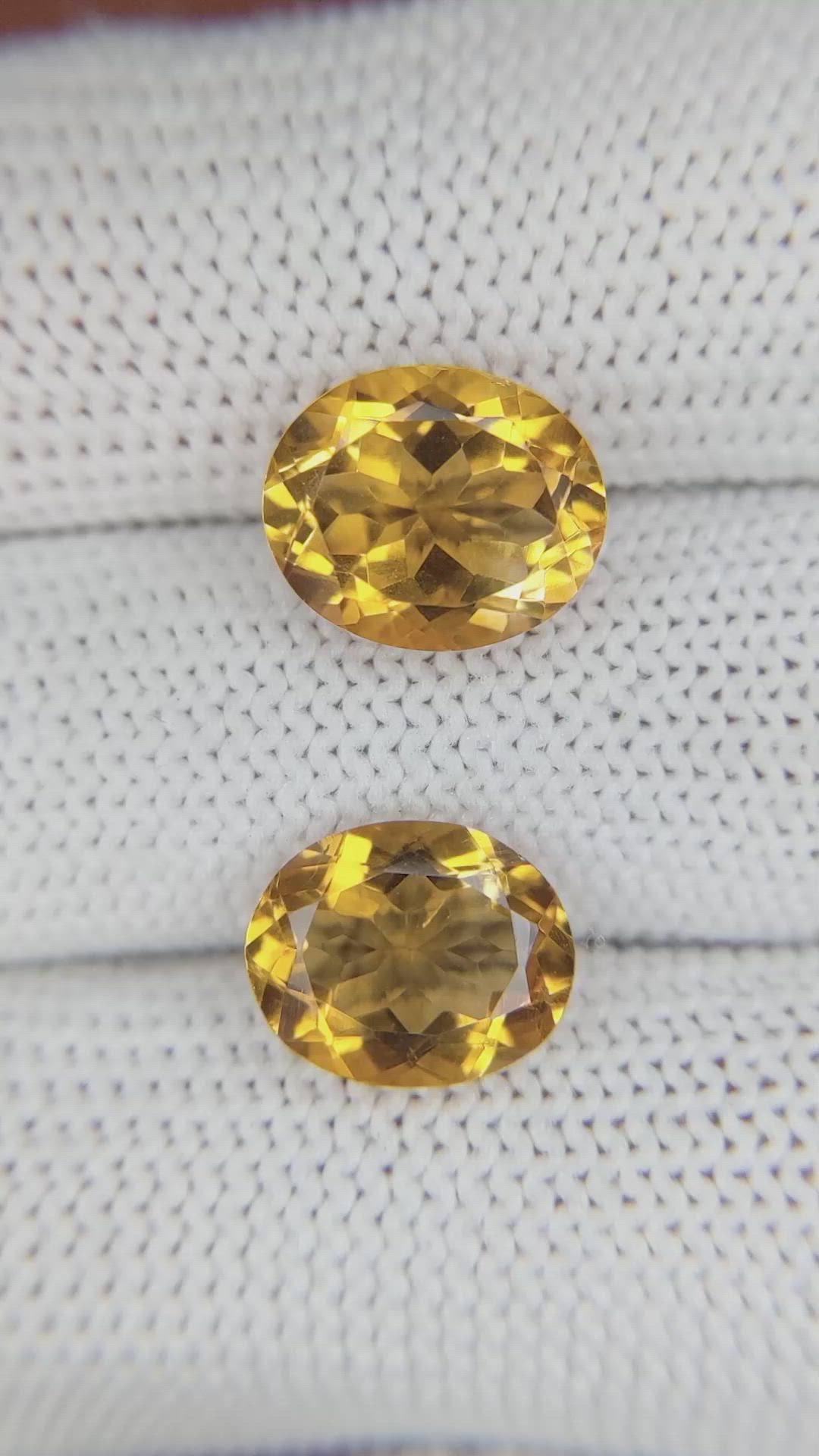 6.36&nbsp;Ct.Tw.Total Carat Weight Citrine Pair from Brazil Size Video