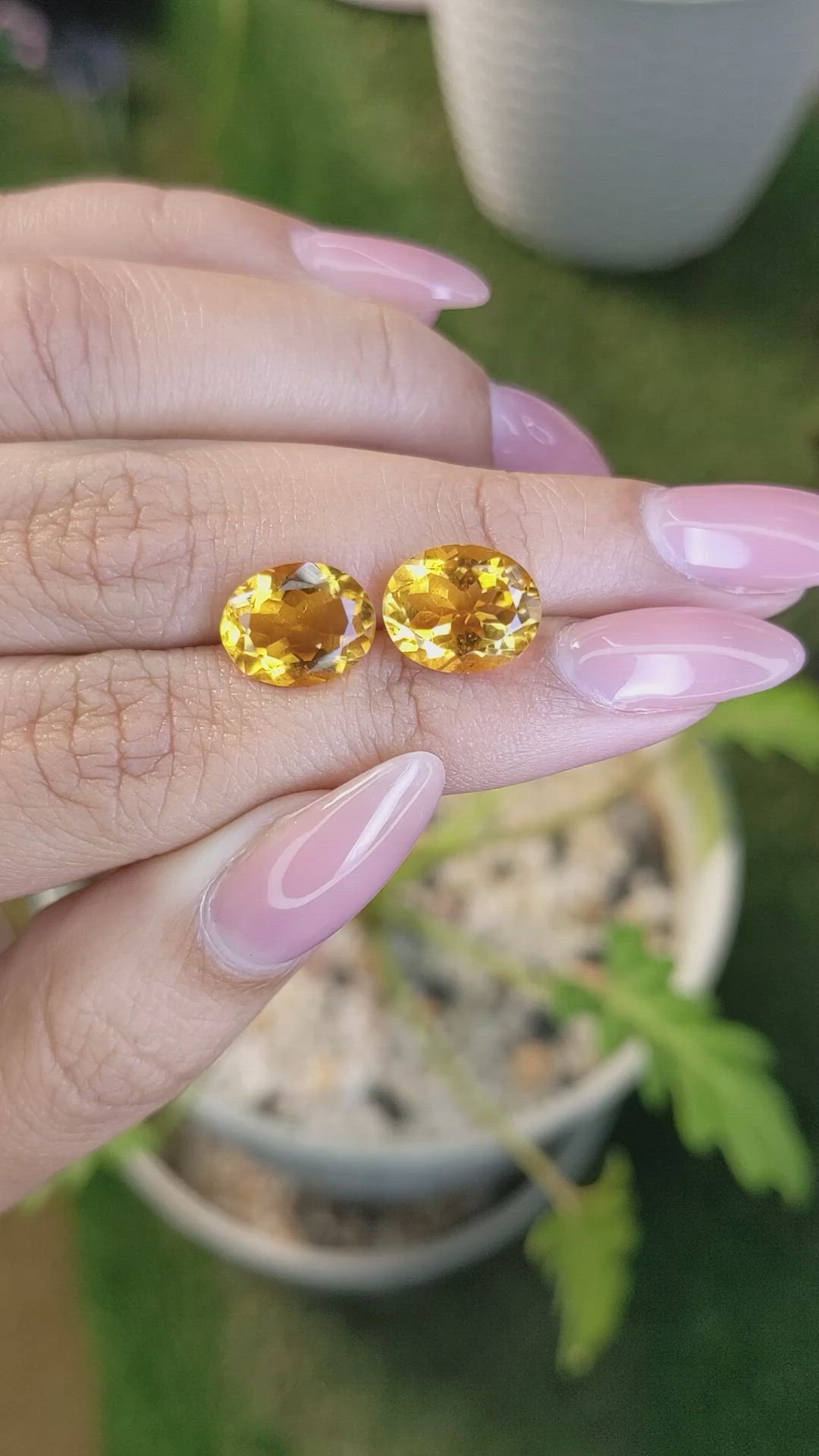 6.36&nbsp;Ct.Tw.Total Carat Weight Citrine Pair from Brazil Size Video