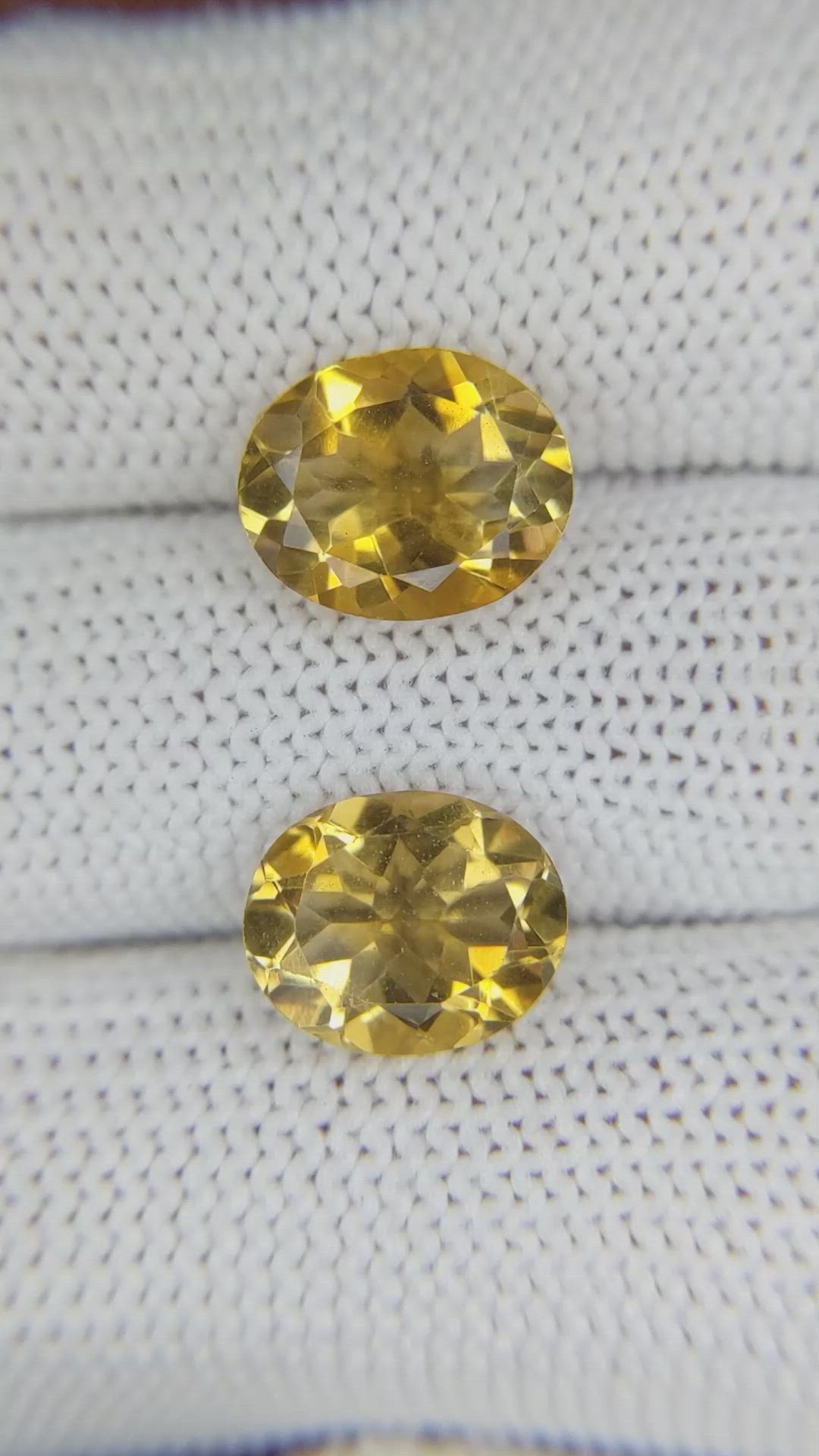5.73&nbsp;Ct.Tw.Total Carat Weight Citrine Pair from Brazil Size Video