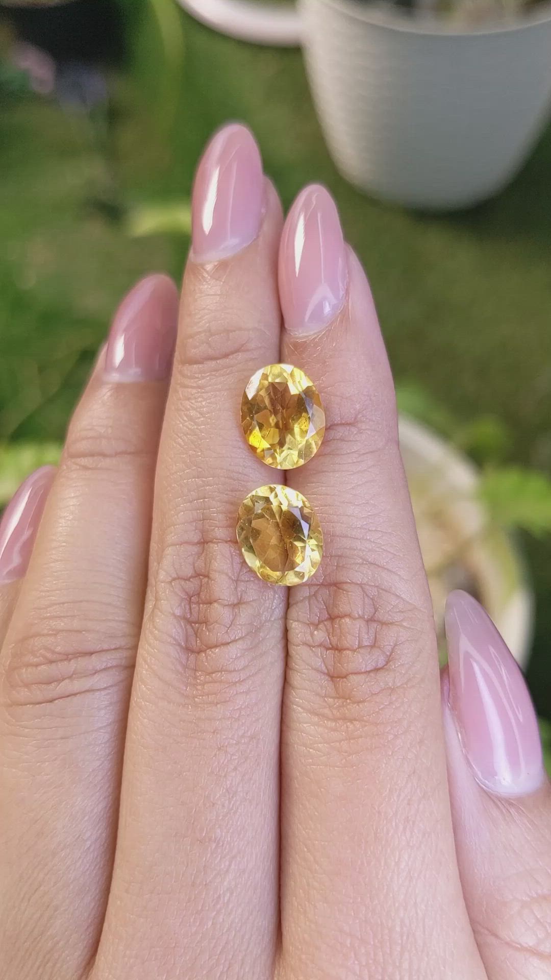 5.73&nbsp;Ct.Tw.Total Carat Weight Citrine Pair from Brazil Size Video